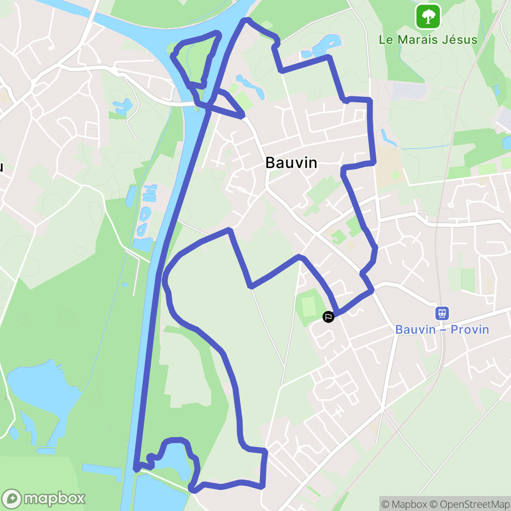 Bauvin : carte du parcours de randonnée - France