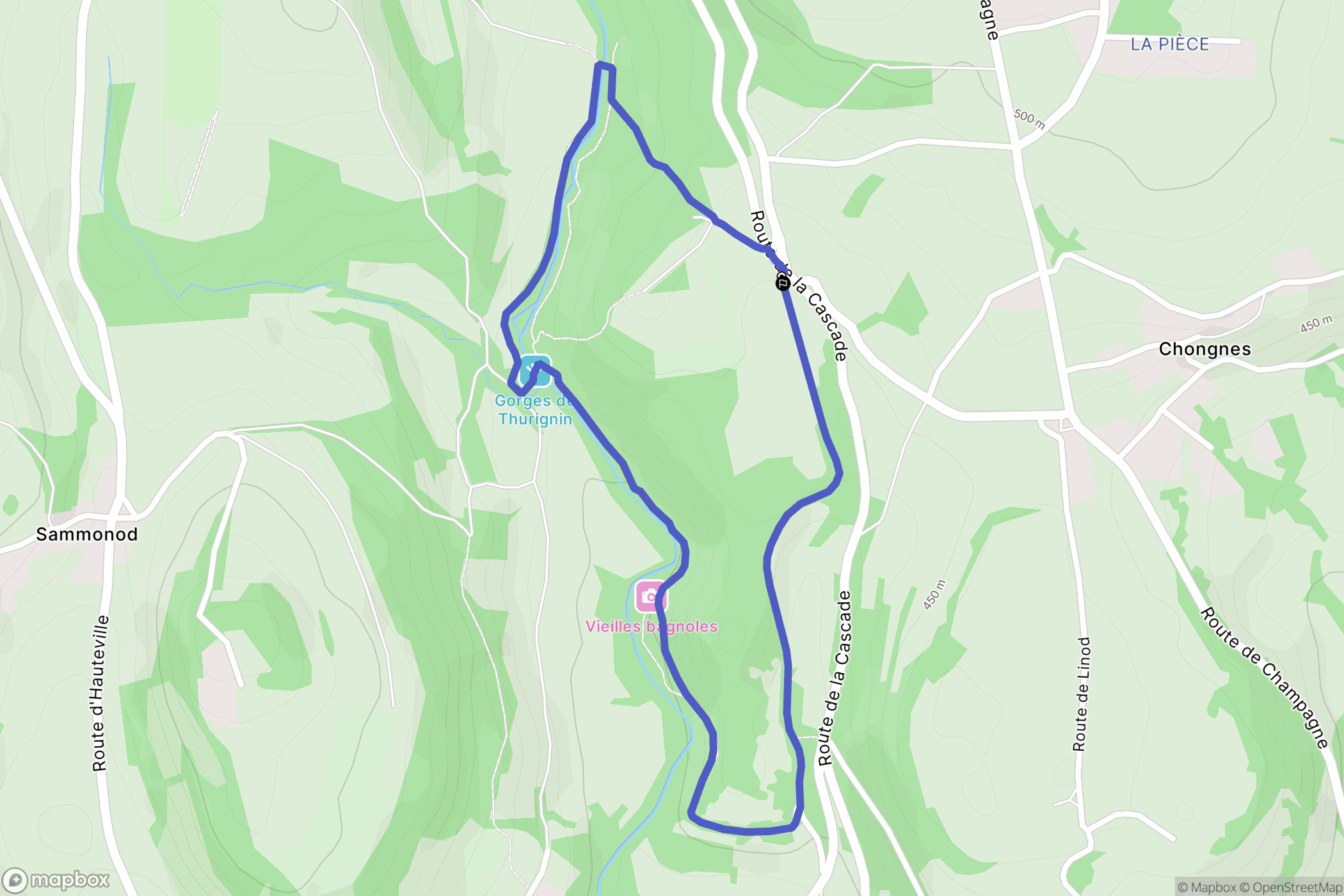 Valromey-sur-Séran : carte du parcours de randonnée - France