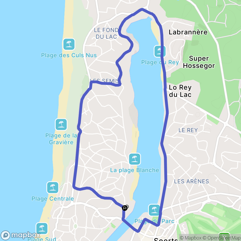 Soorts-Hossegor : carte du parcours de randonnée - France