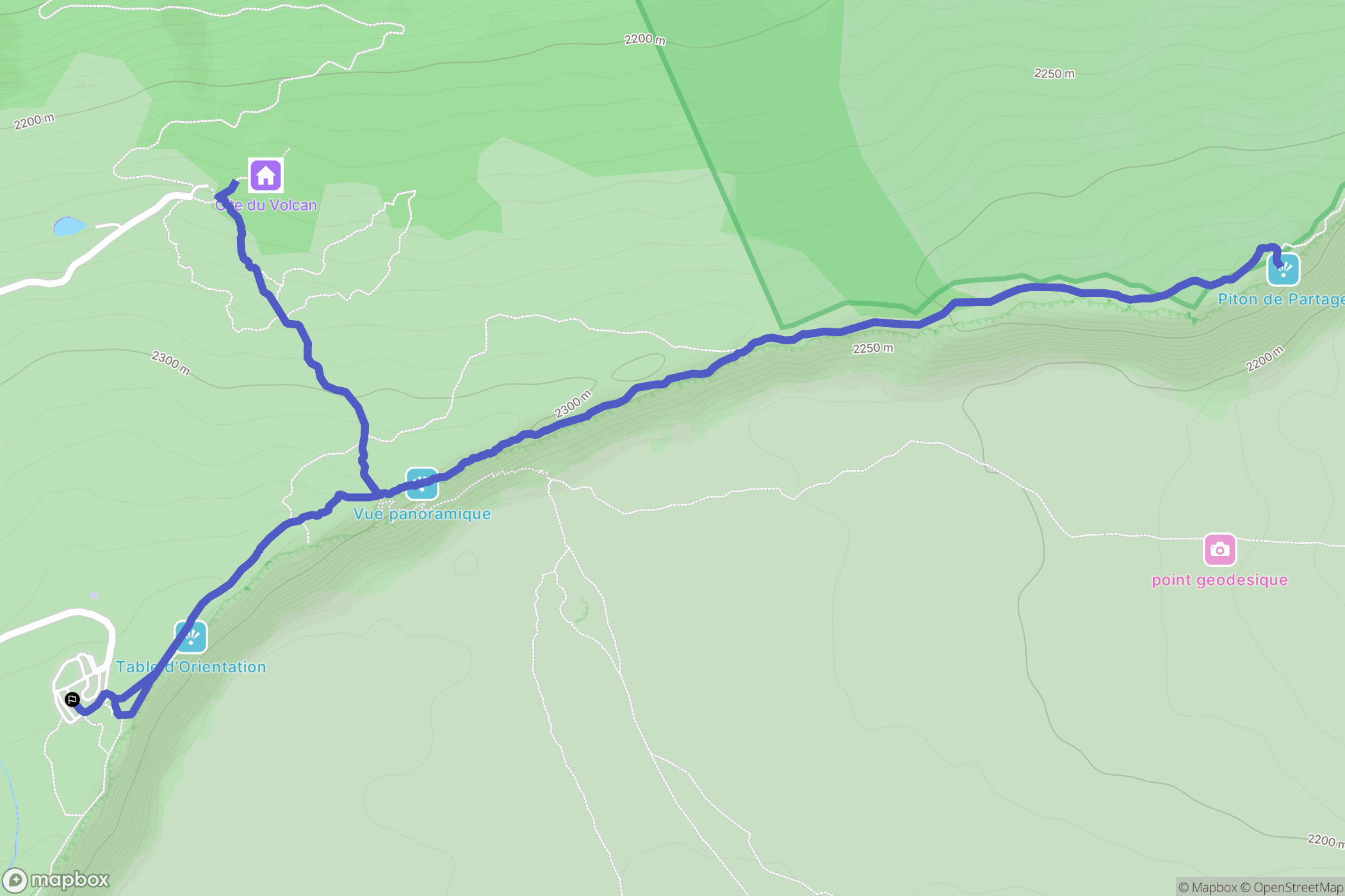 Sainte Rose : carte du parcours de randonnée - France