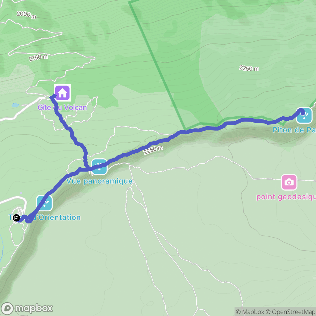 Sainte Rose : carte du parcours de randonnée - France