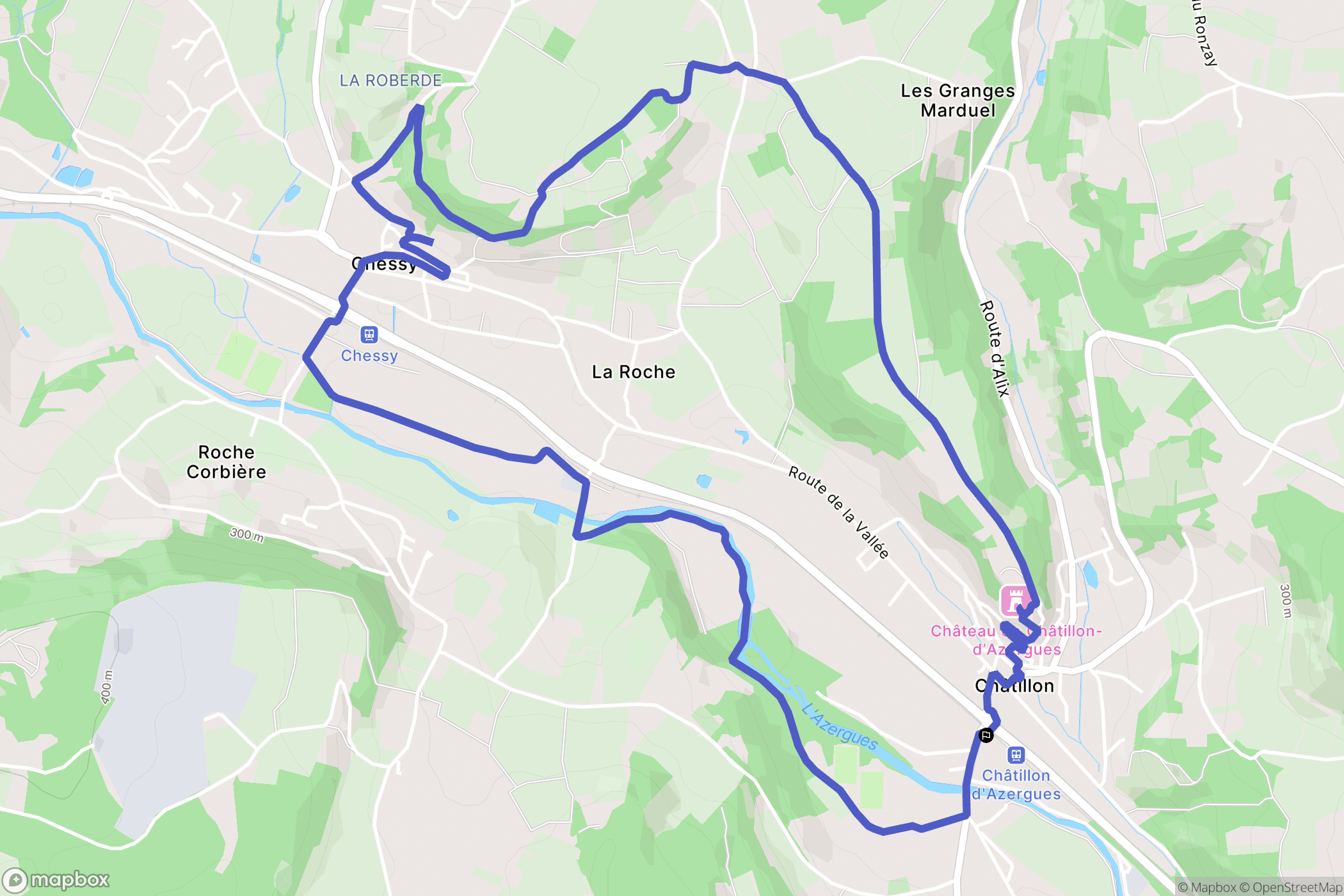 Chatillon : carte du parcours de randonnée - France