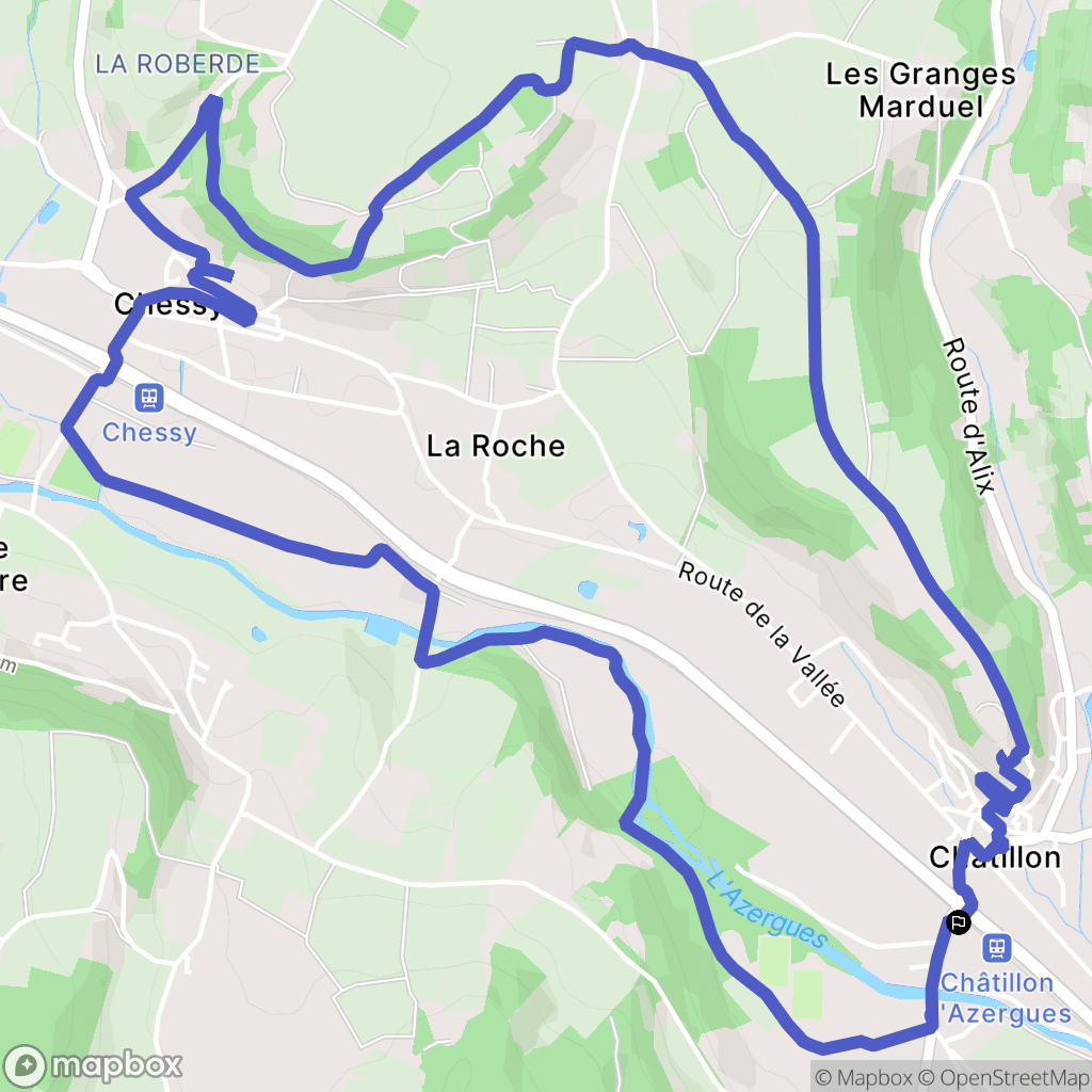 Chatillon : carte du parcours de randonnée - France
