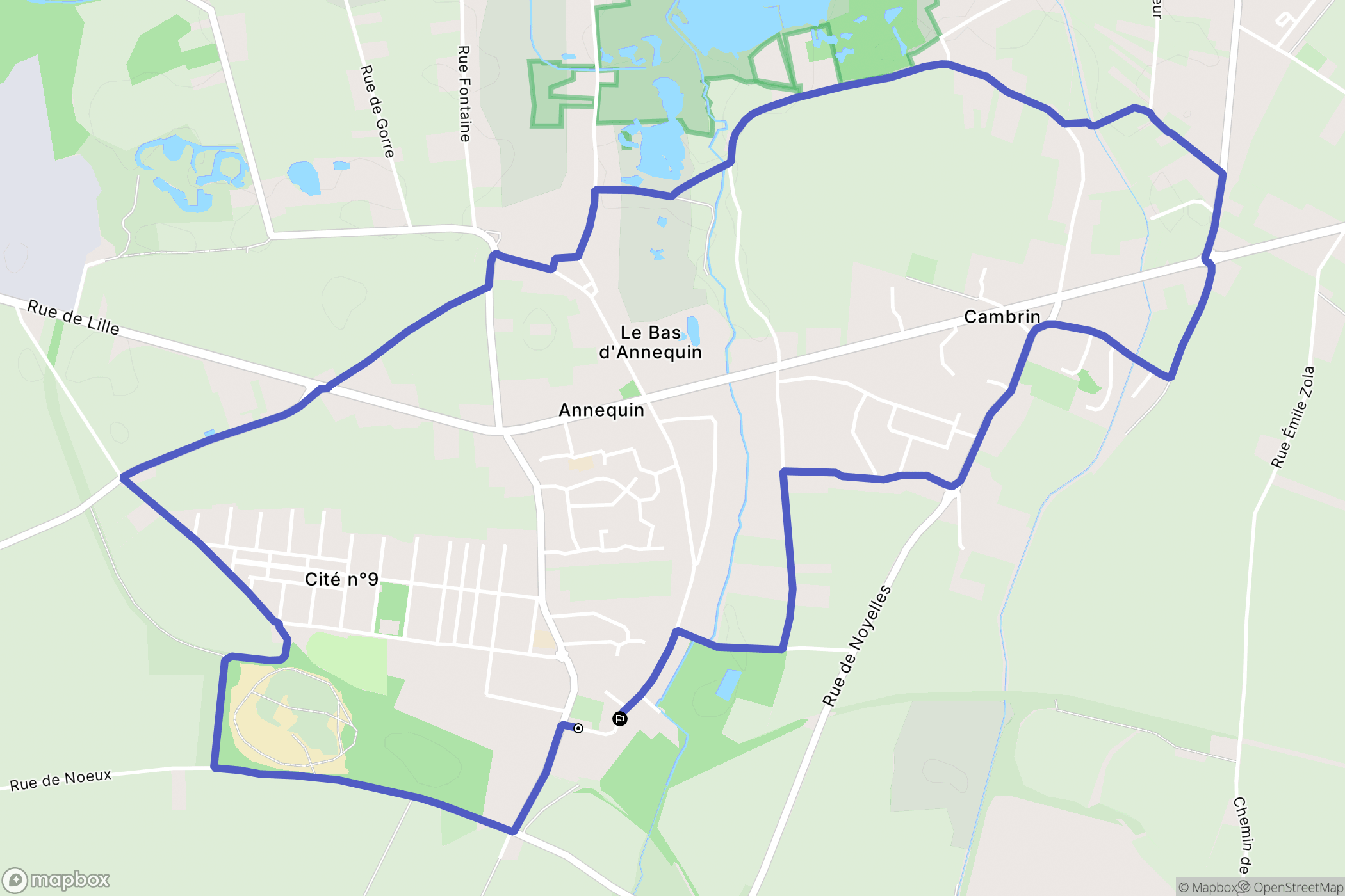 Annequin : carte du parcours de randonnée - France