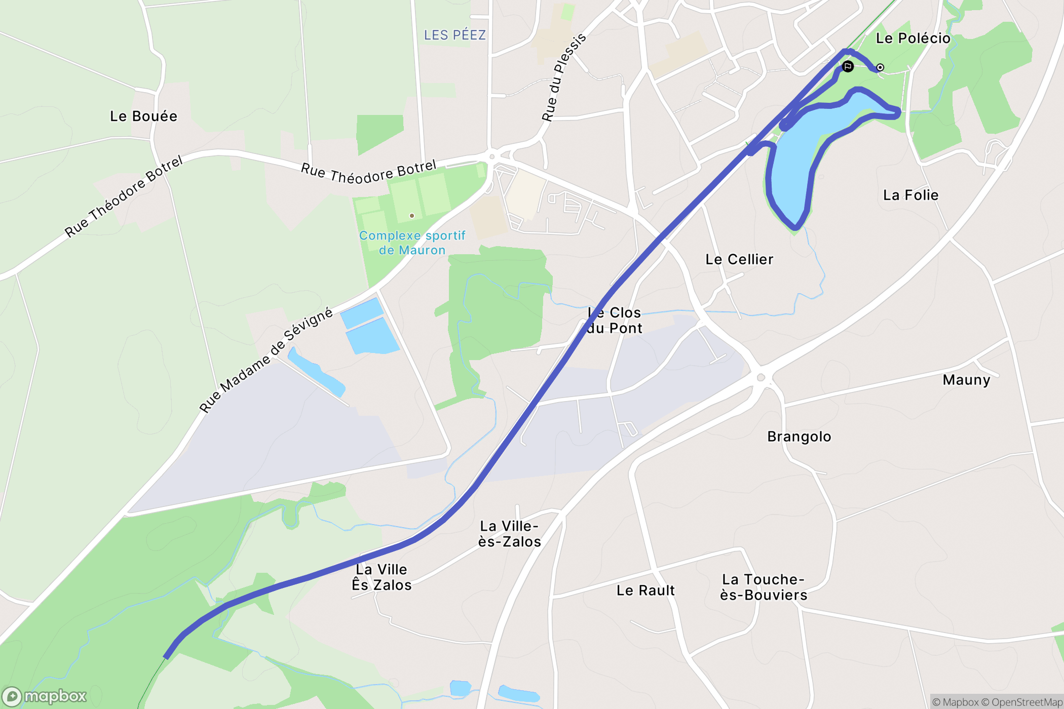 Mauron : carte du parcours de randonnée - France