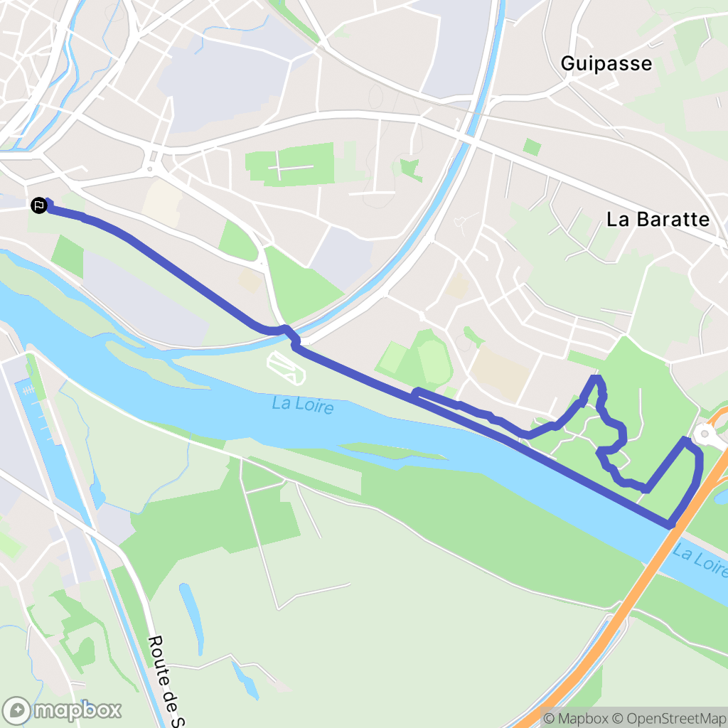 Nevers : carte du parcours de randonnée - France