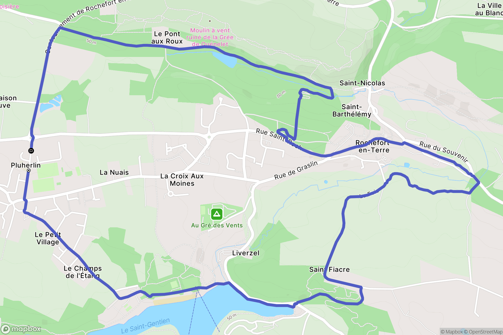 Pluherlin : carte du parcours de randonnée - France