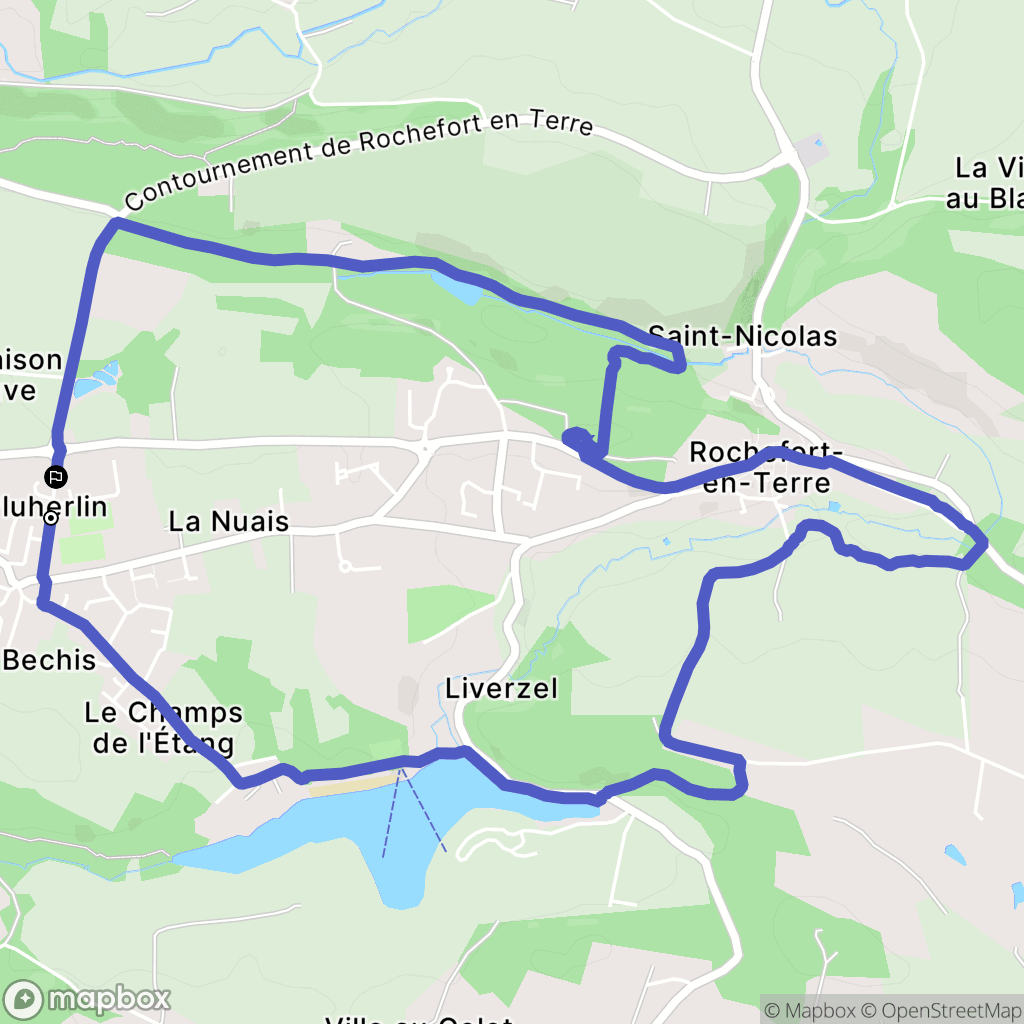 Pluherlin : carte du parcours de randonnée - France