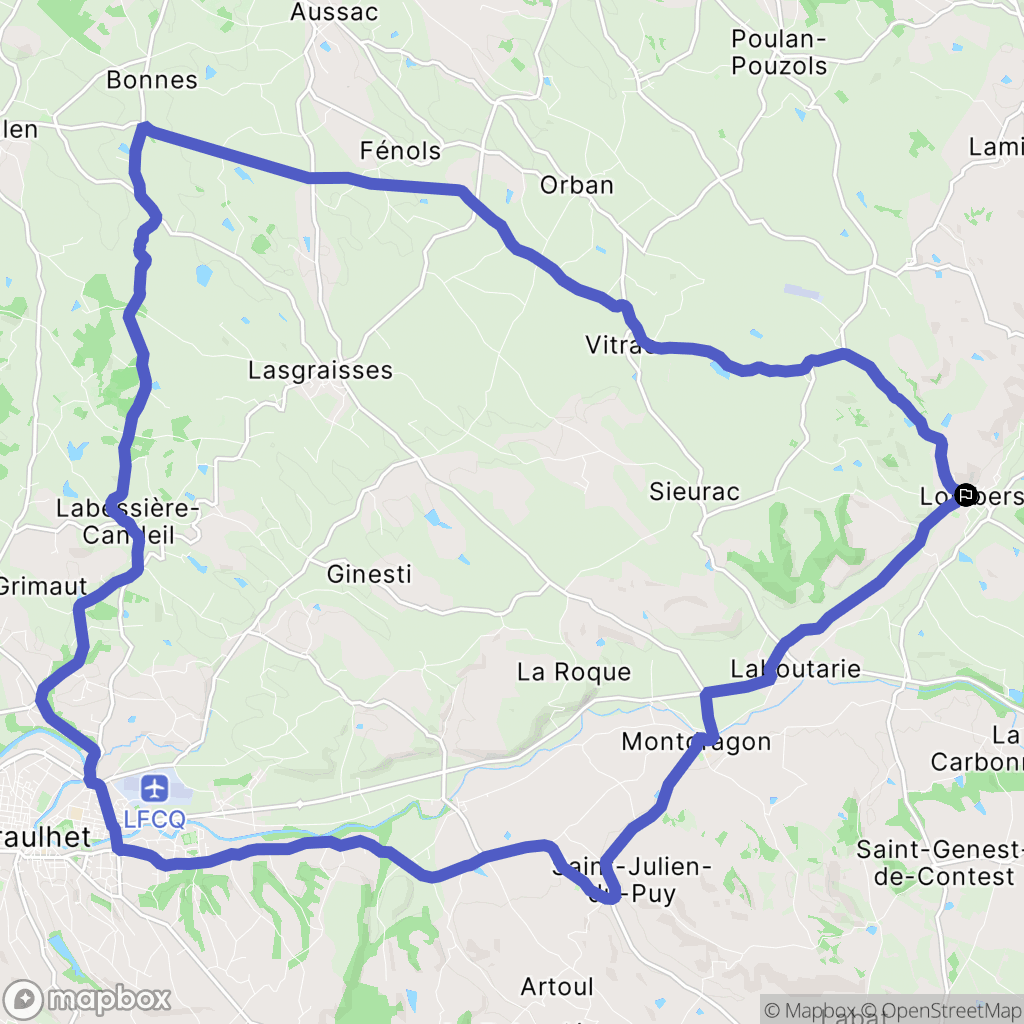 Lombers : carte du parcours de randonnée - France