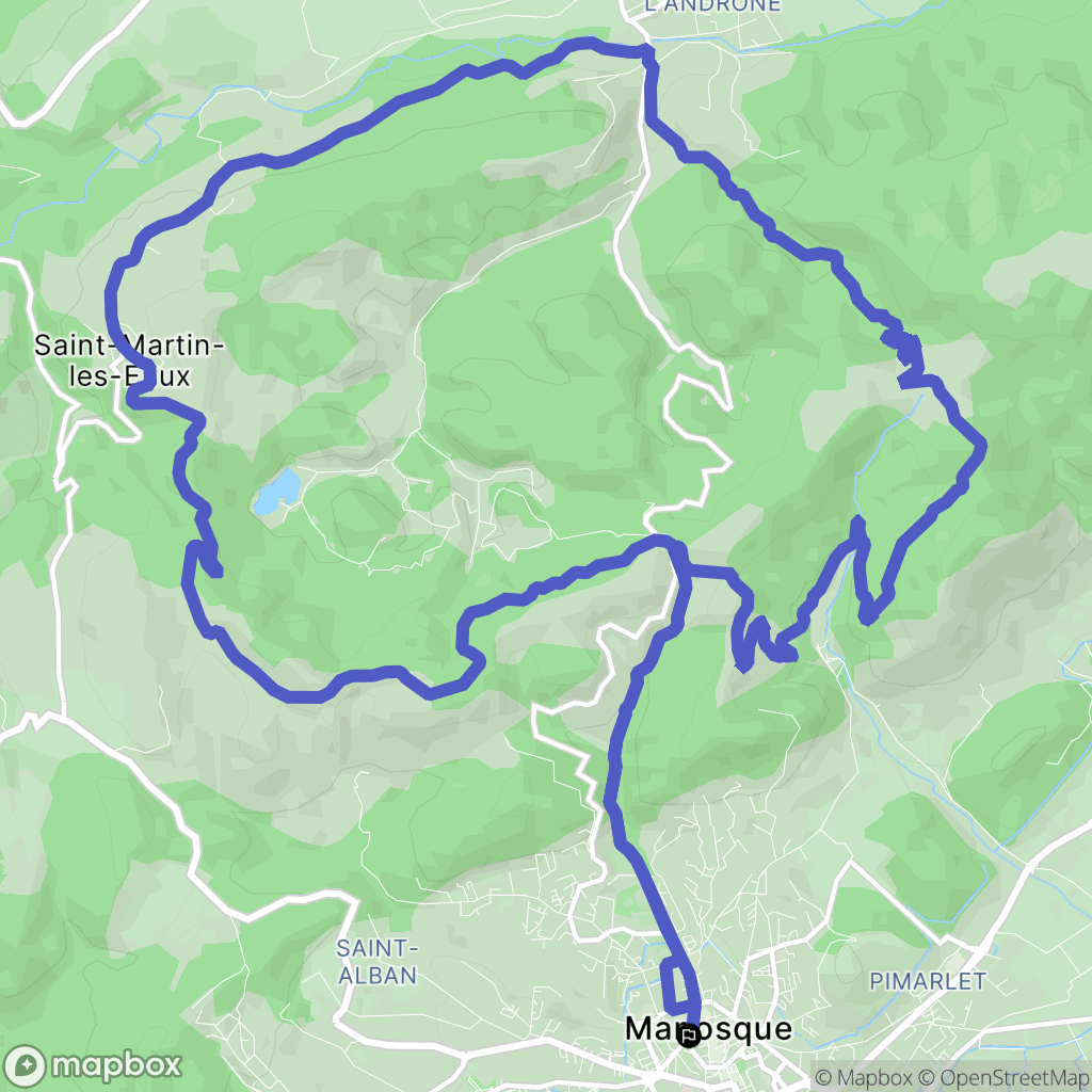 Manosque : carte du parcours de randonnée - France