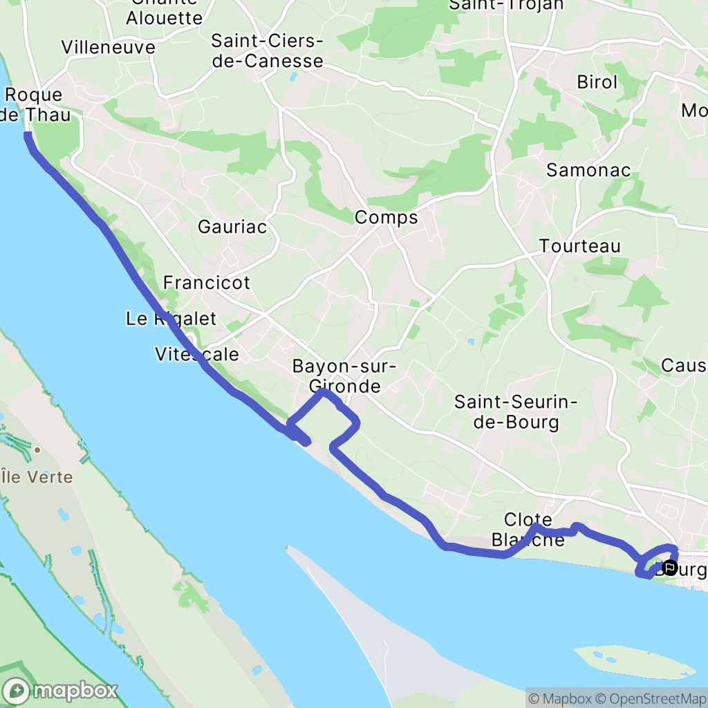Bourg : carte du parcours de randonnée - France