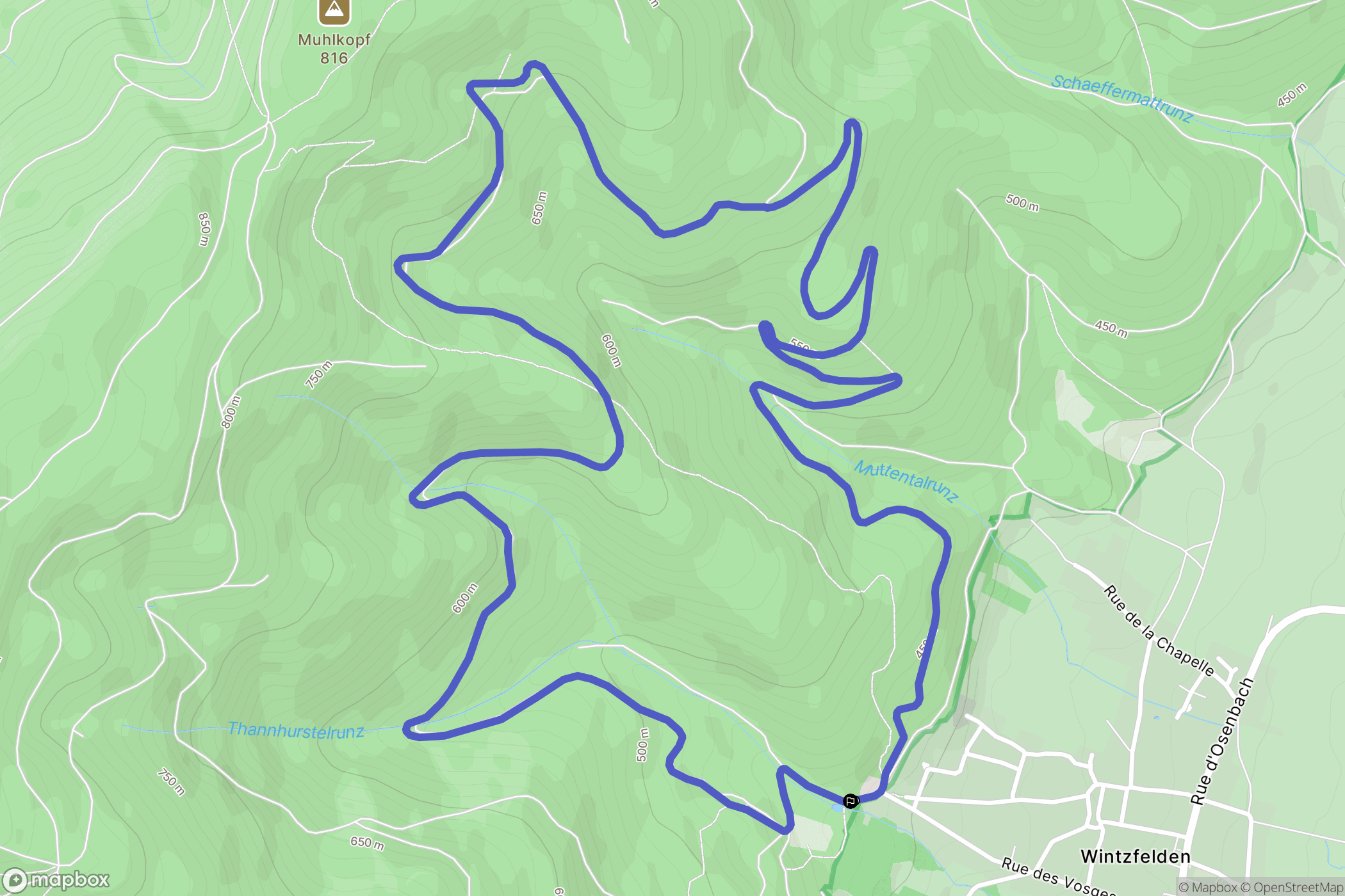 Soultzmatt : carte du parcours de randonnée - France