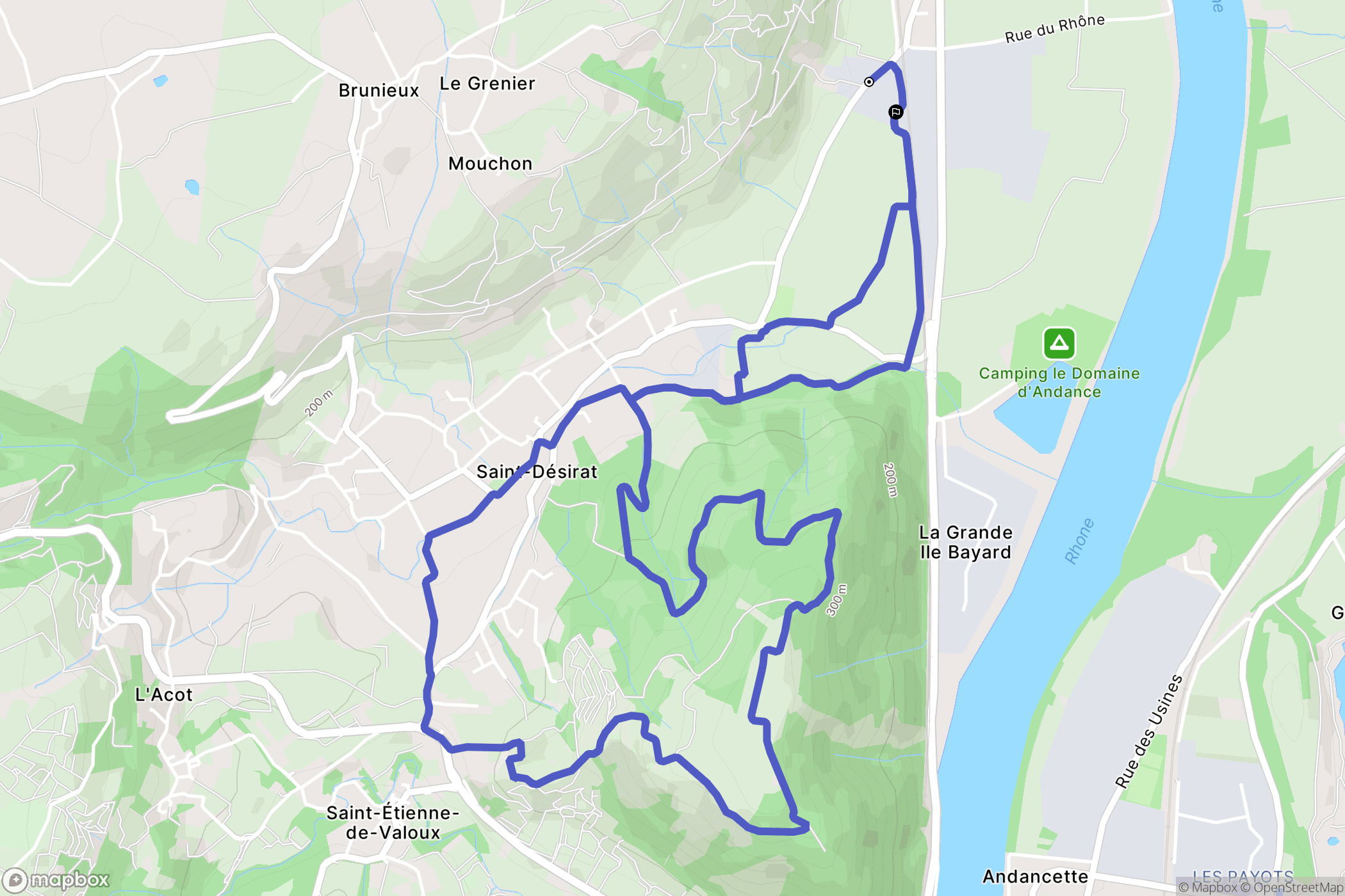 Champagne : carte du parcours de randonnée - France