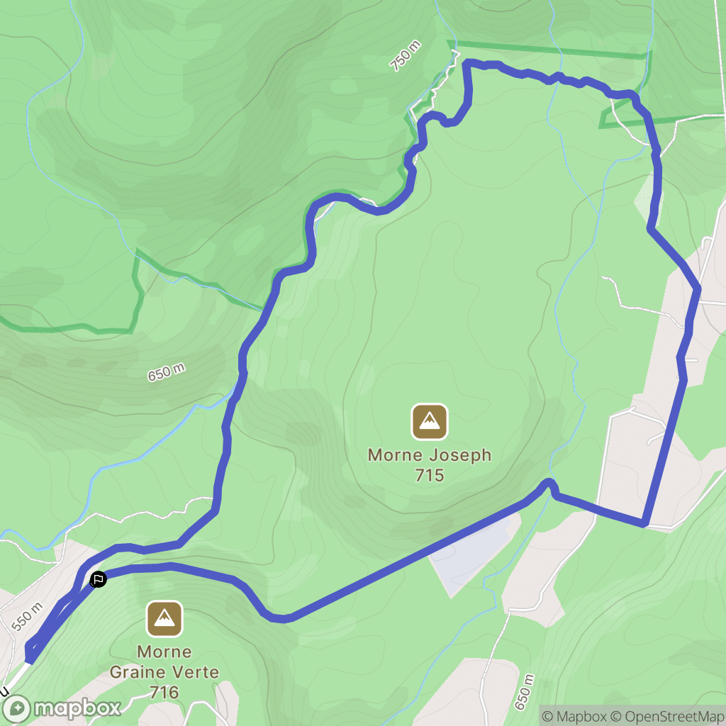 Gourbeyre : carte du parcours de randonnée - France
