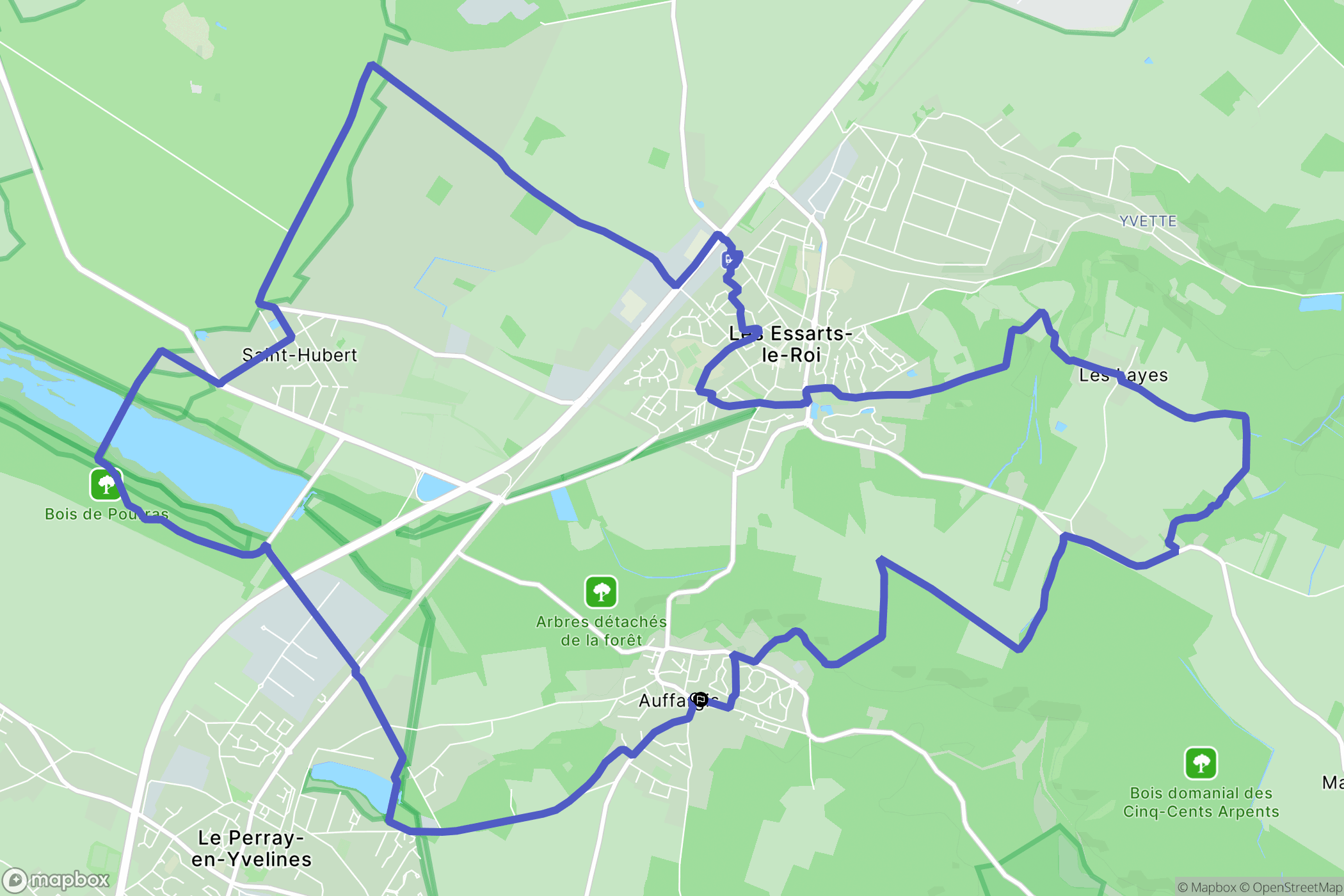 Auffargis : carte du parcours de randonnée - France