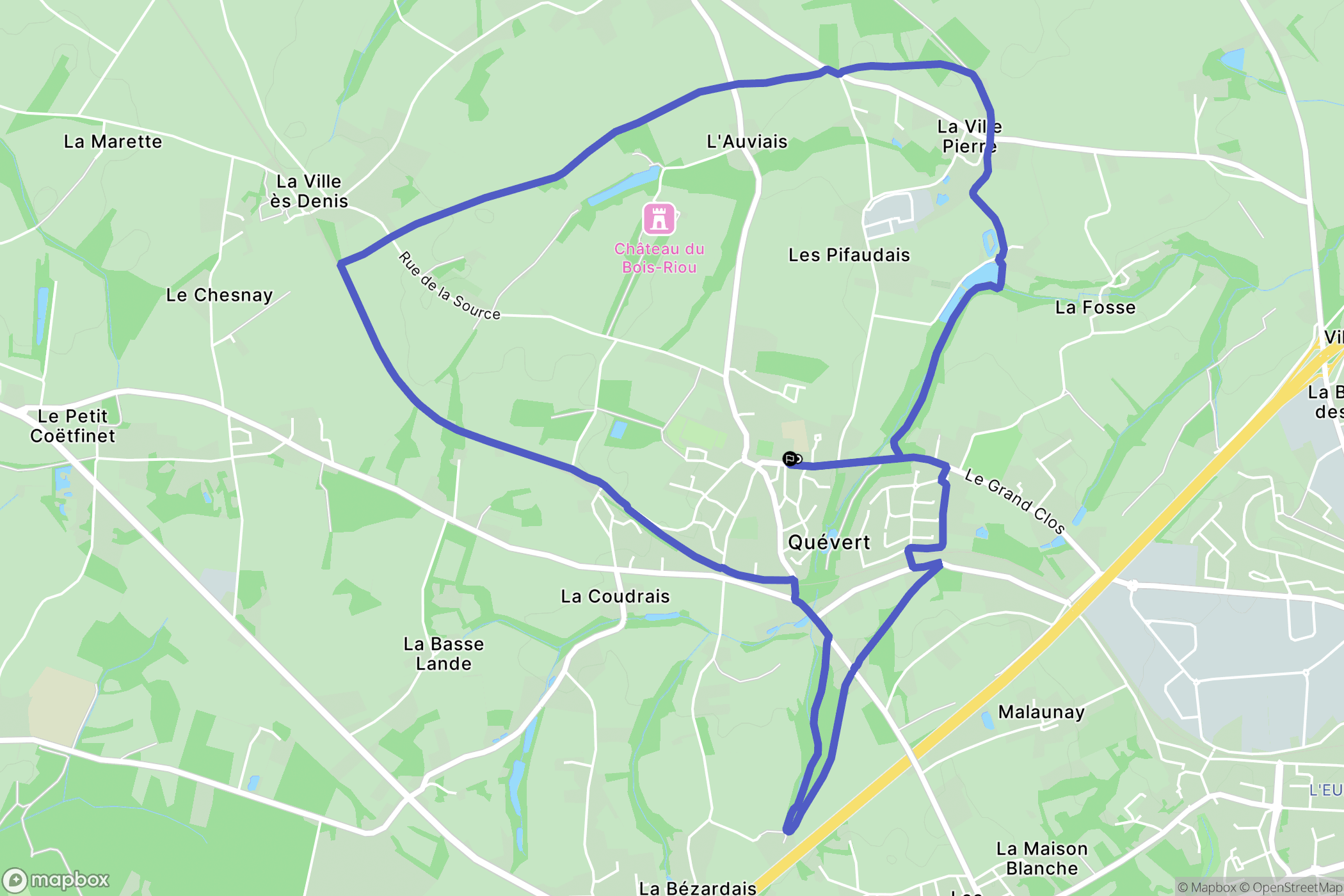 Quévert : carte du parcours de randonnée - France