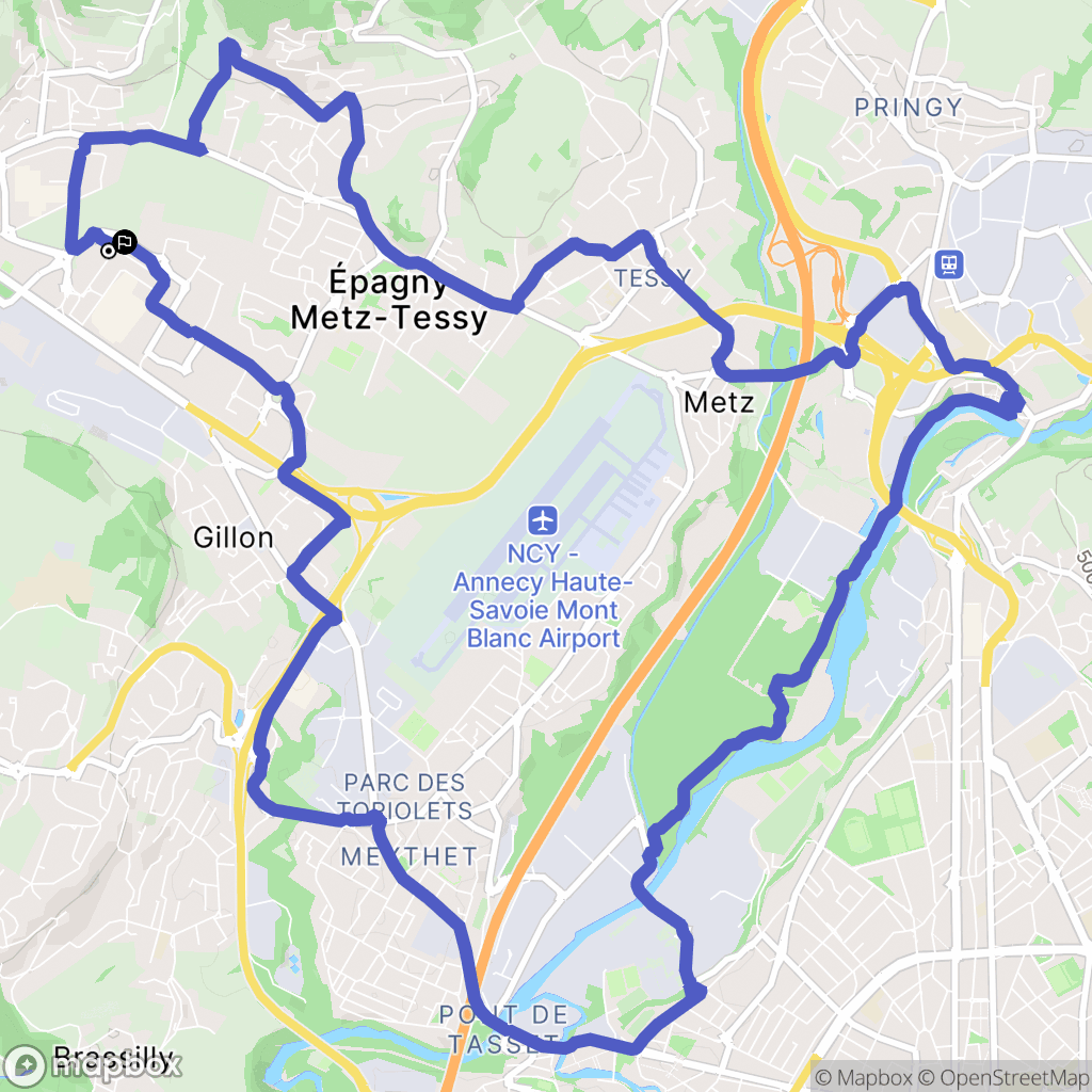 Epagny Metz-Tessy : carte du parcours de randonnée - France