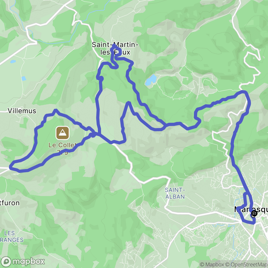 Manosque : carte du parcours de randonnée - France