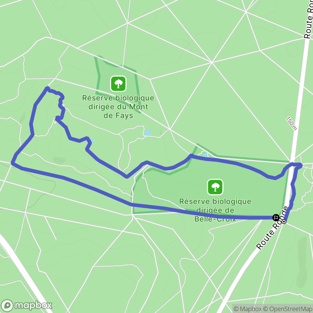 Fontainebleau : carte du parcours de randonnée - France
