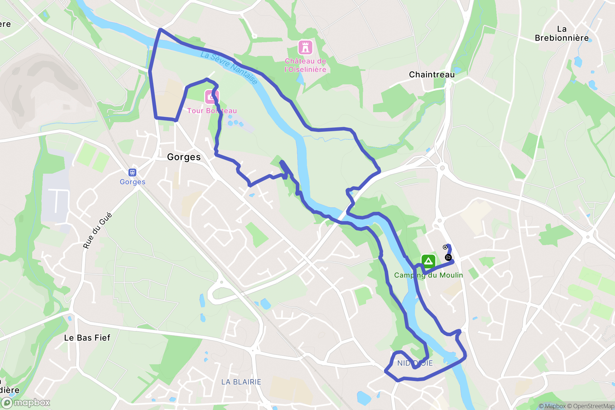 Clisson : carte du parcours de randonnée - France