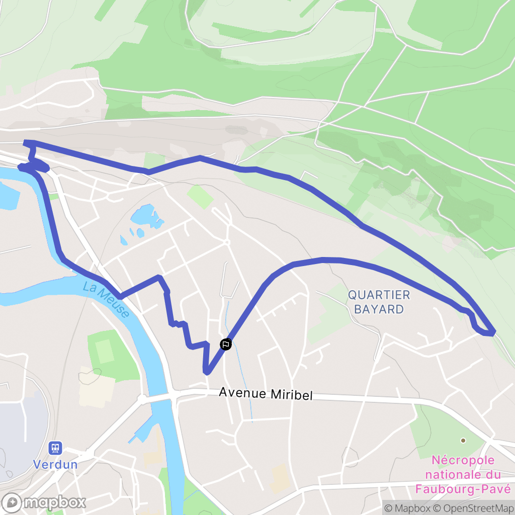 Belleville-sur-Meuse : carte du parcours de randonnée - France
