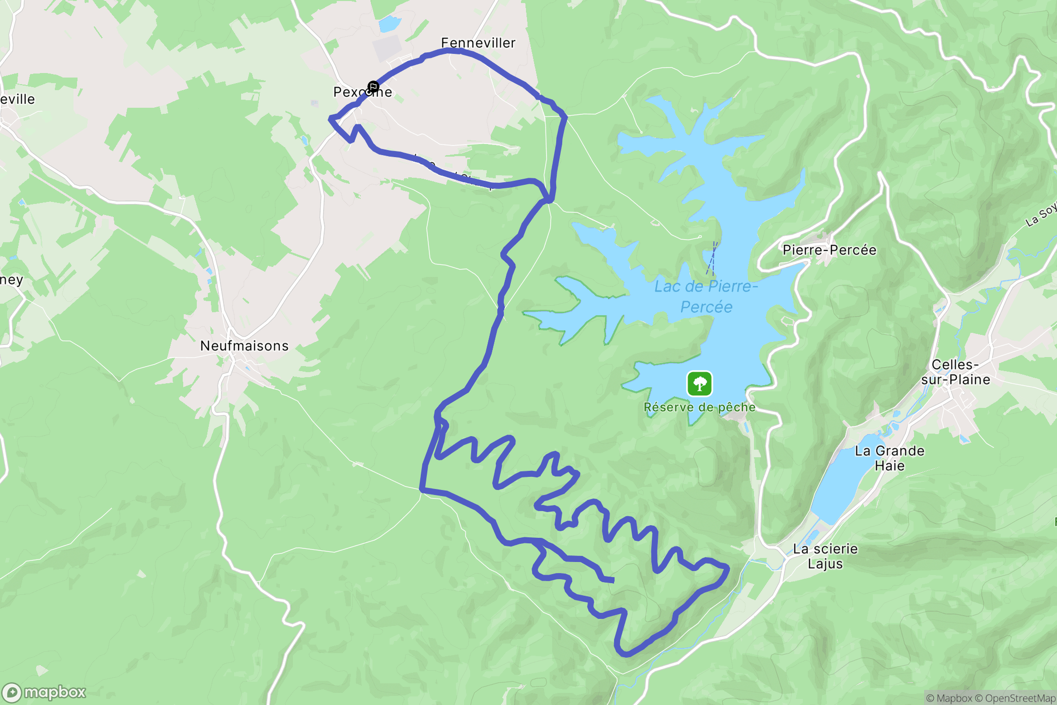 Pexonne : carte du parcours de randonnée - France