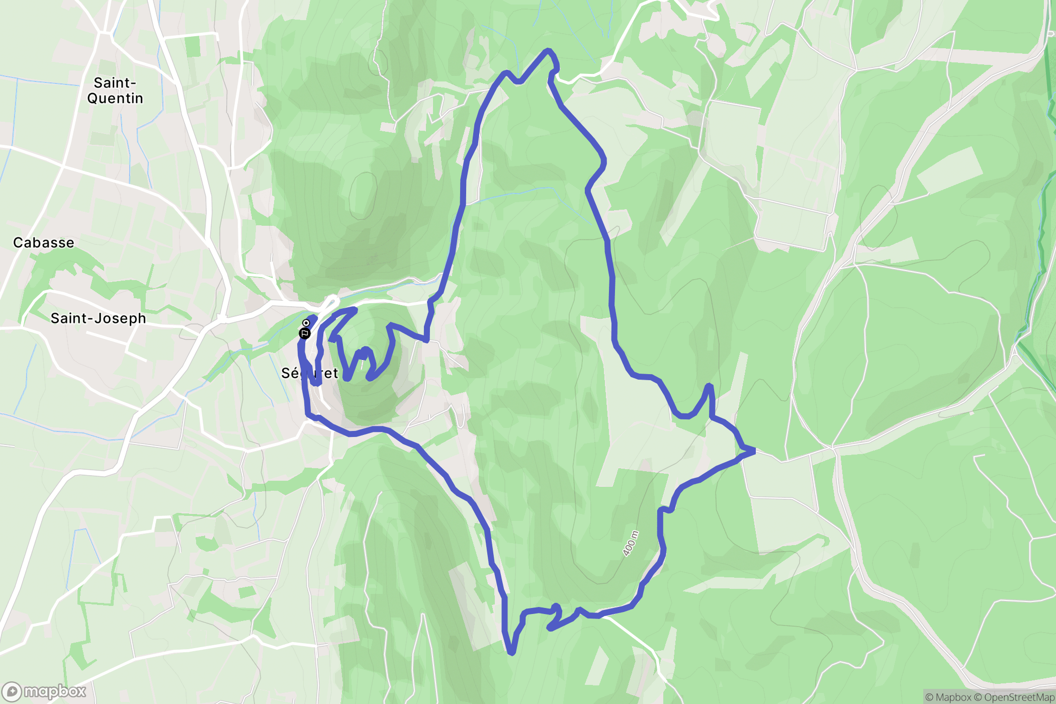 Seguret : carte du parcours de randonnée - France