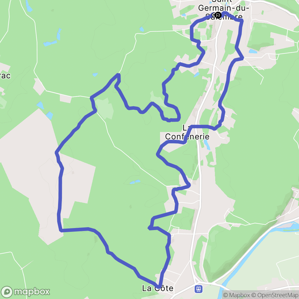 Saint-Germain-du-Salembre : carte du parcours de randonnée - France