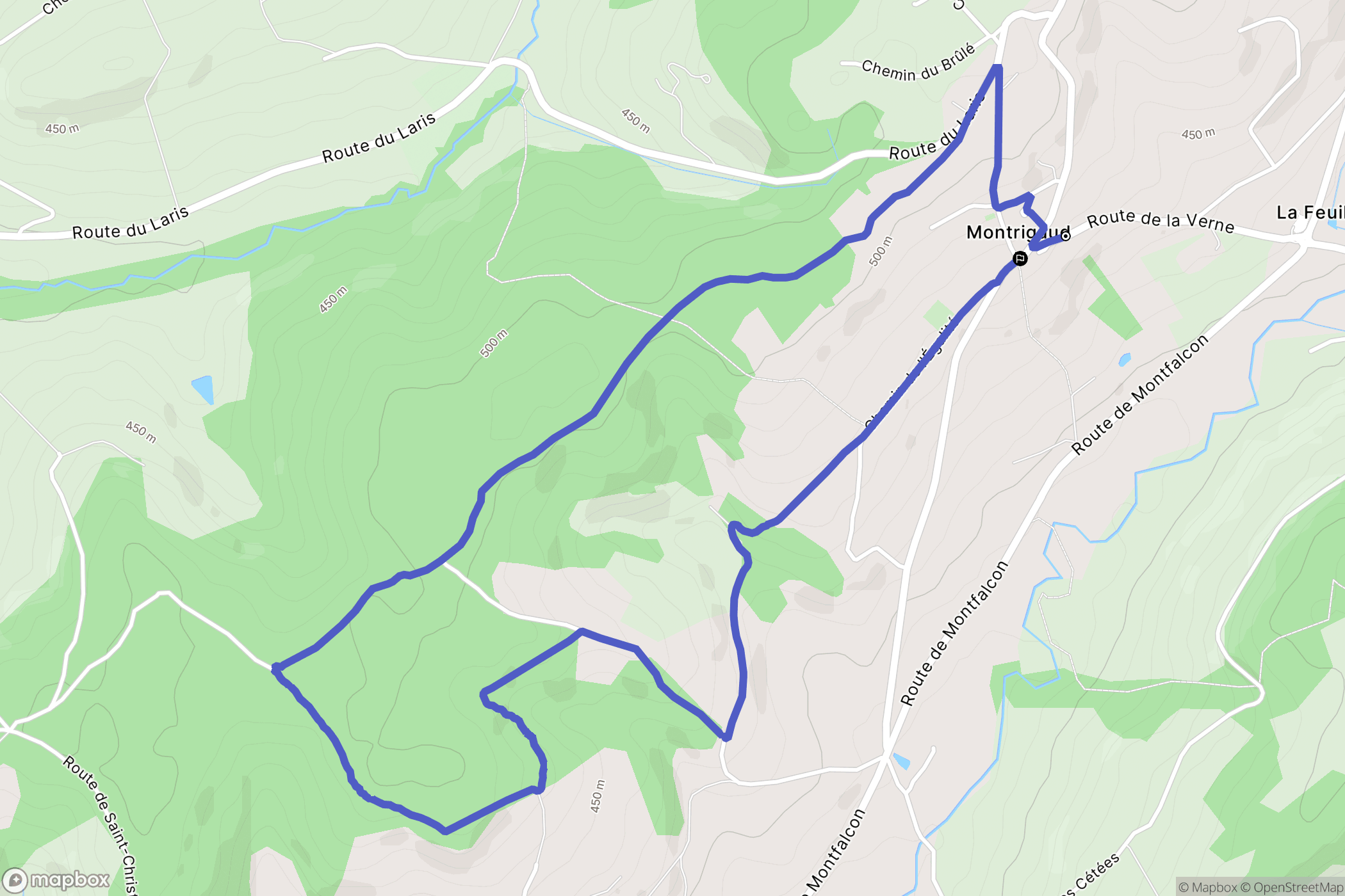 Valherbasse : carte du parcours de randonnée - France
