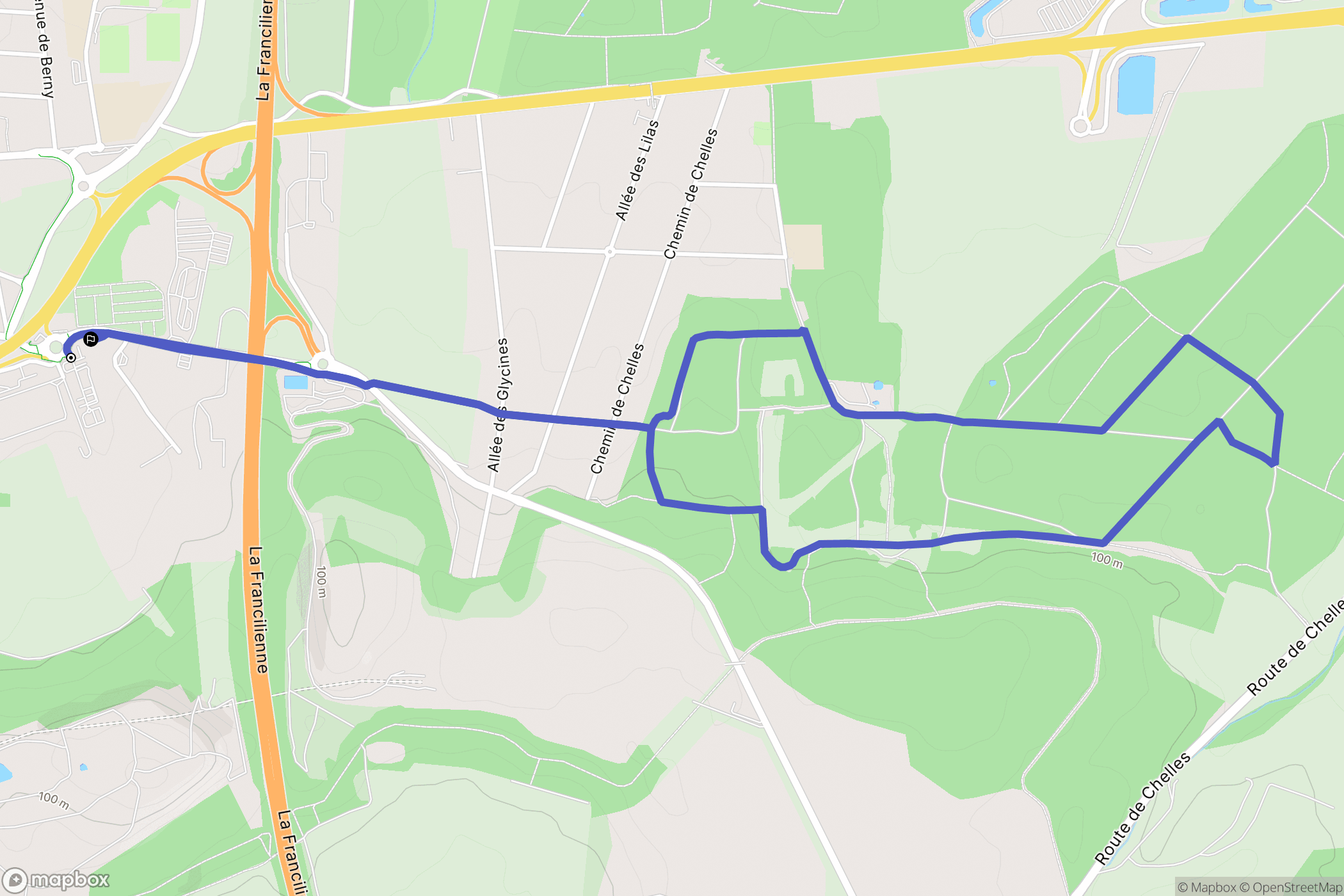 Villeparisis : carte du parcours de randonnée - France