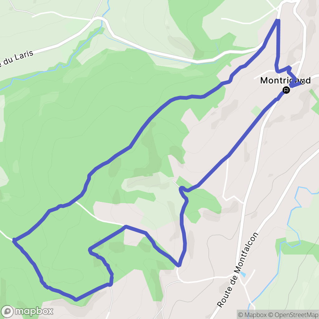 Valherbasse : carte du parcours de randonnée - France