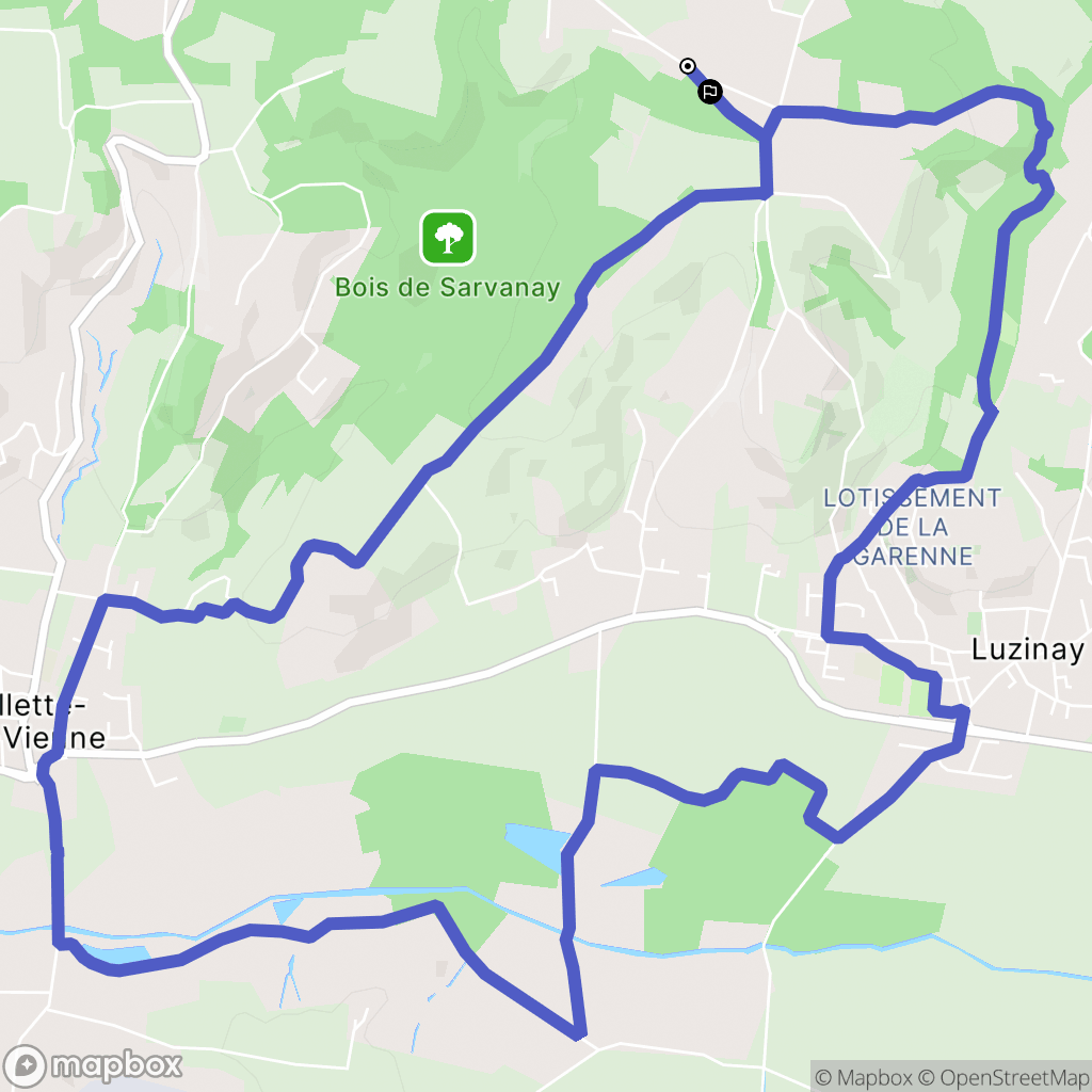 Luzinay : carte du parcours de randonnée - France