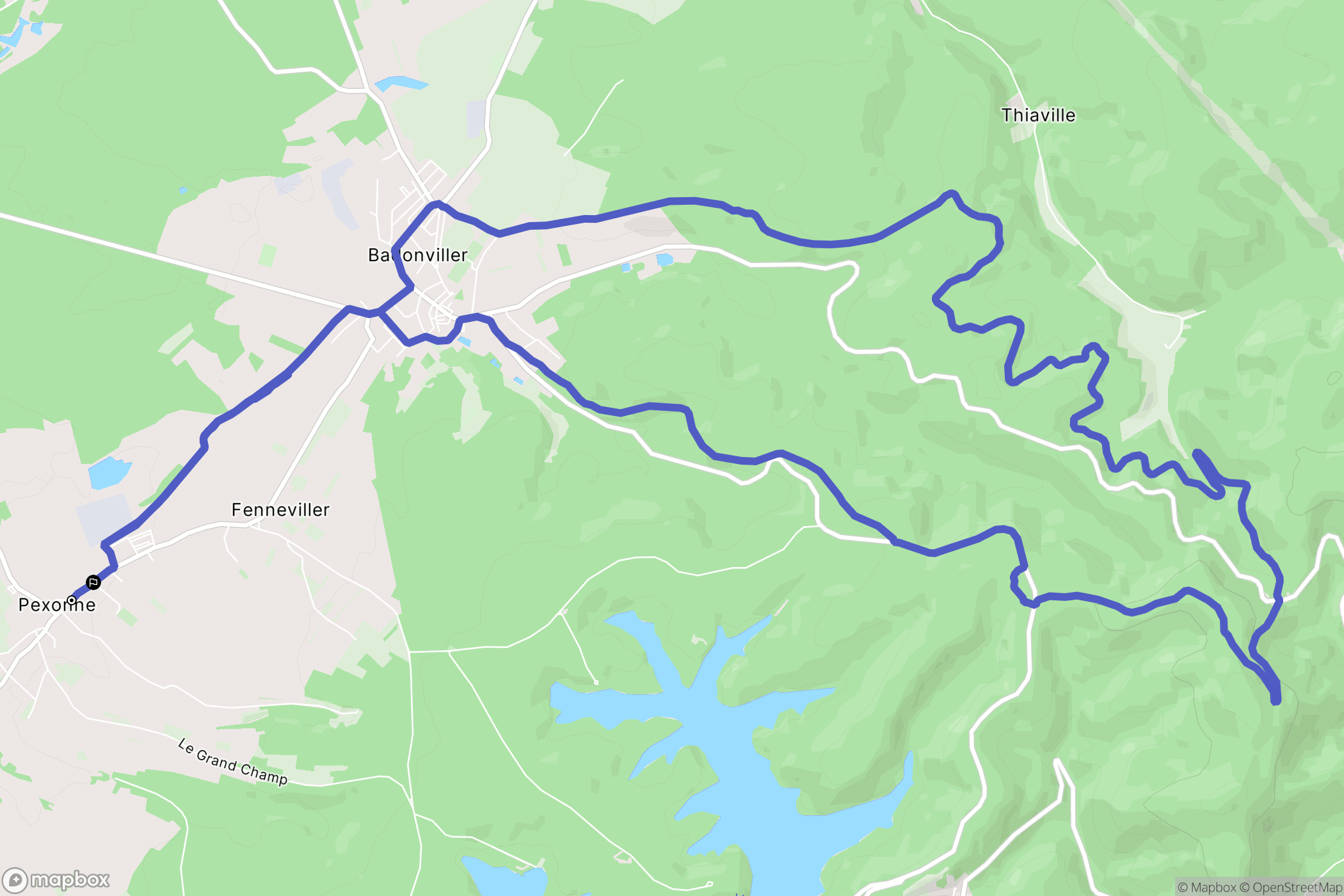 Pexonne : carte du parcours de randonnée - France