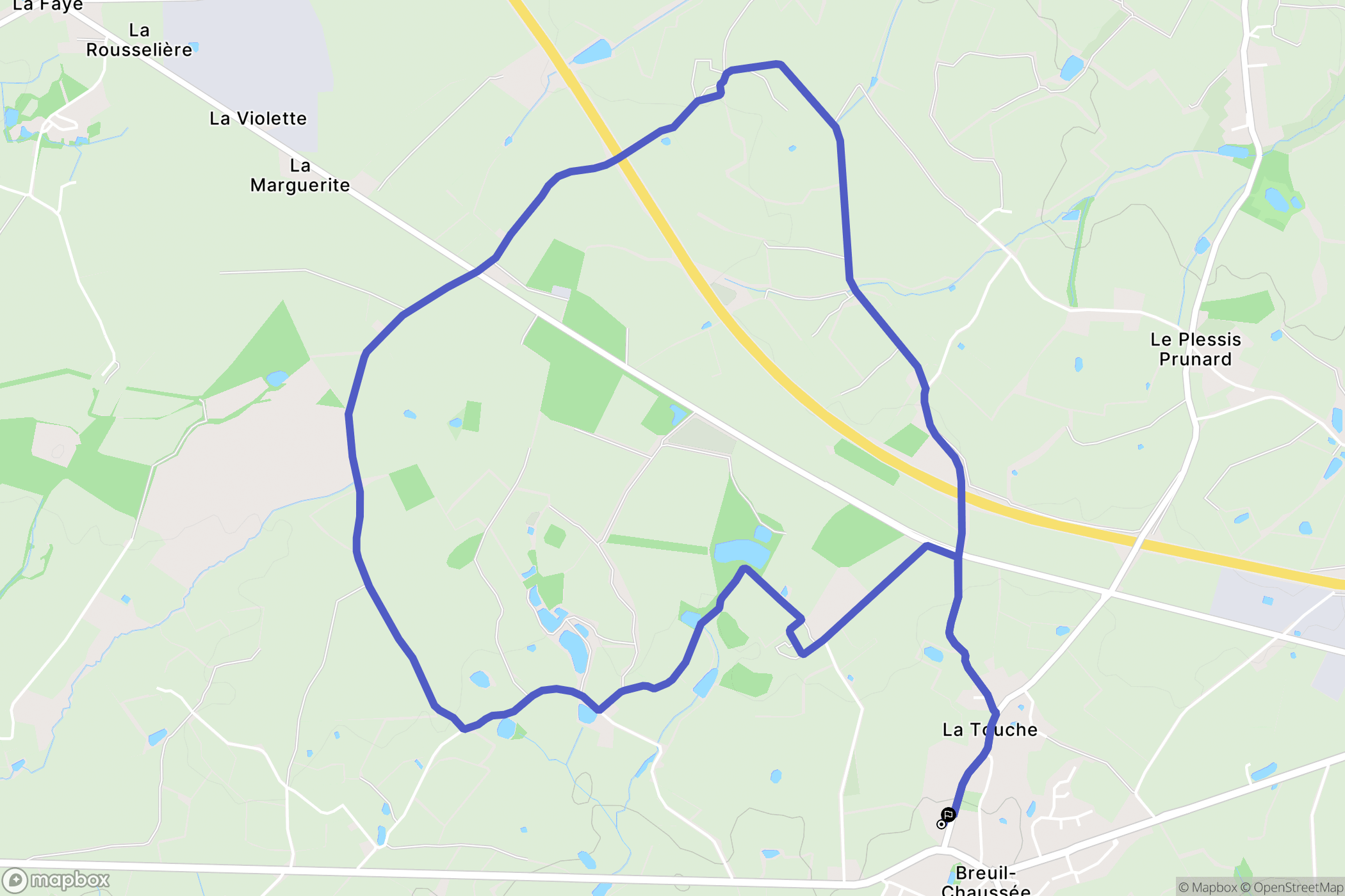 Bressuire : carte du parcours de randonnée - France