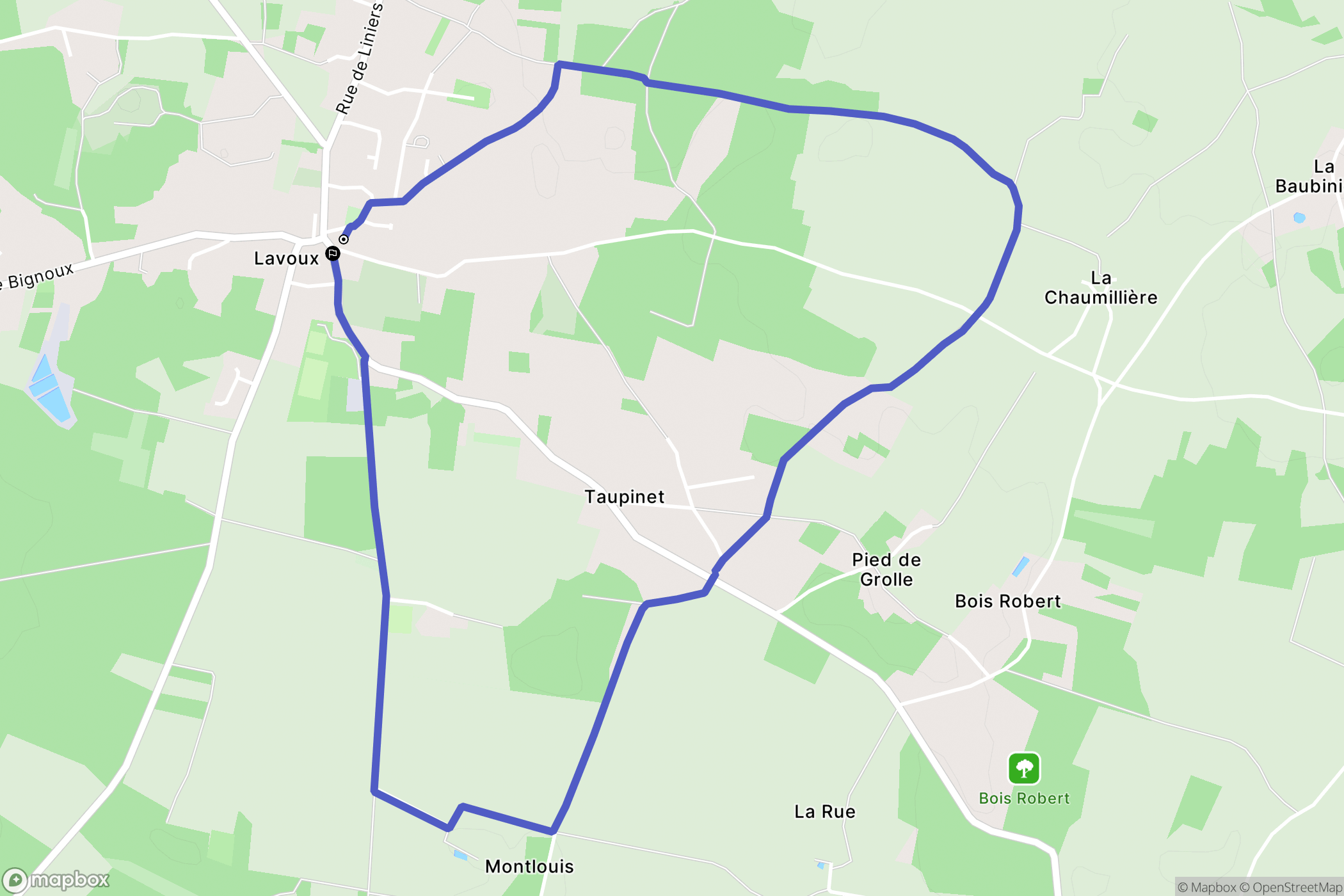 Lavoux : carte du parcours de randonnée - France