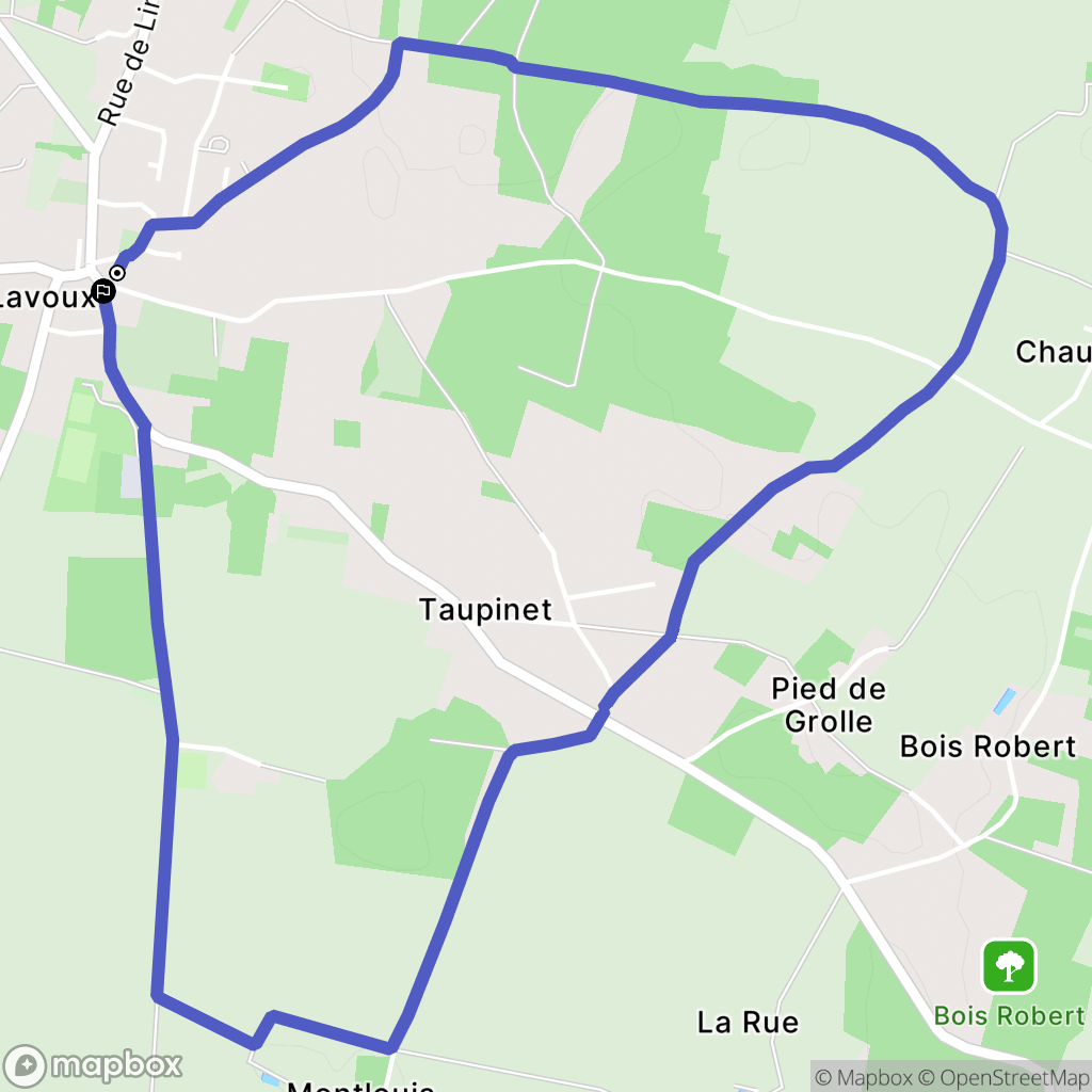 Lavoux : carte du parcours de randonnée - France
