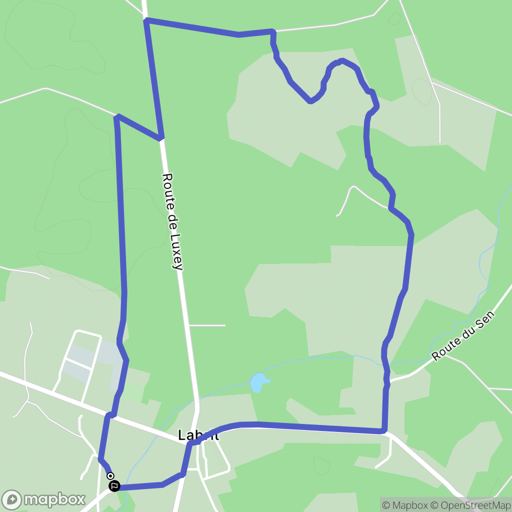 Labrit : carte du parcours de randonnée - France