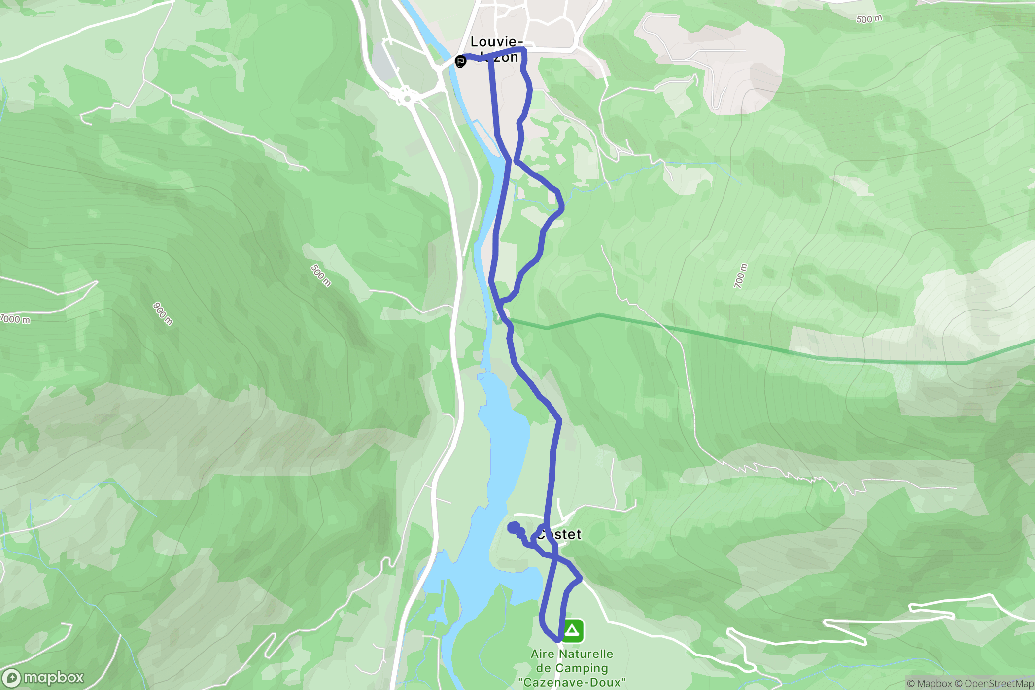 Louvie-Juzon : carte du parcours de randonnée - France