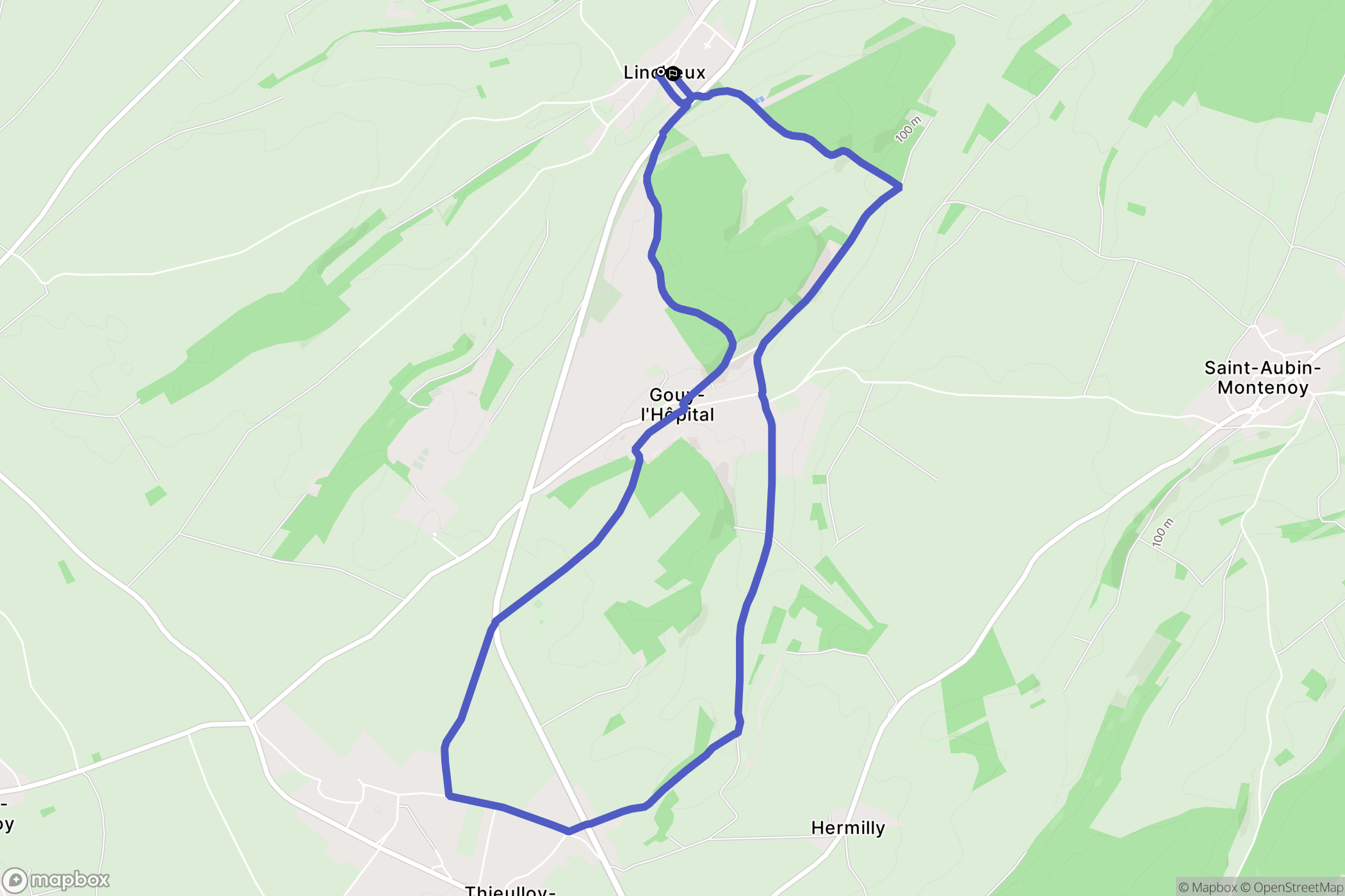 Hornoy-le-Bourg : carte du parcours de randonnée - France