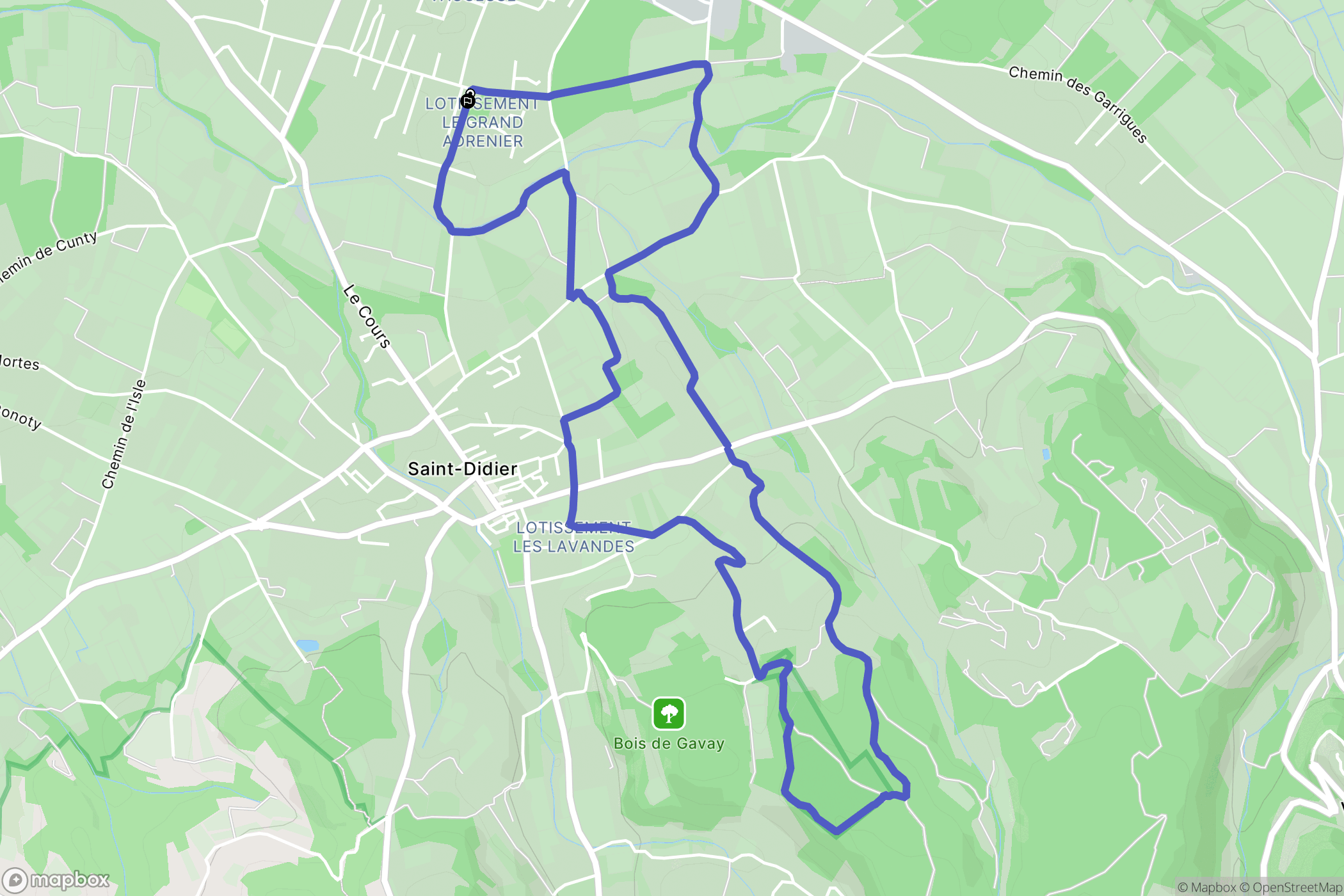 Saint-Didier : carte du parcours de randonnée - France