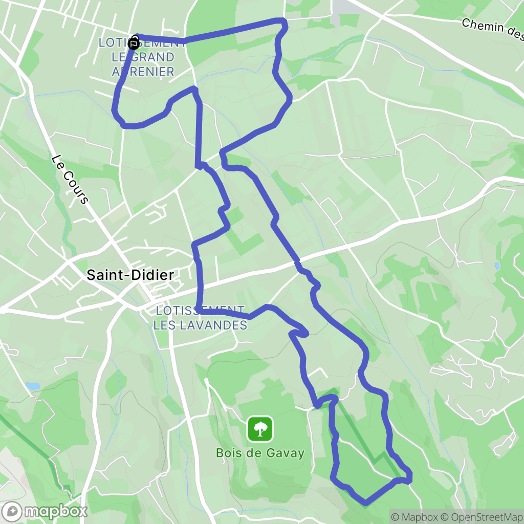 Saint-Didier : carte du parcours de randonnée - France