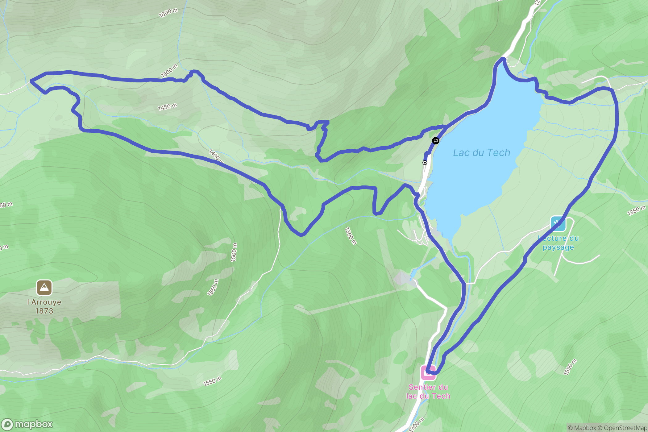 Arrens-Marsous : carte du parcours de randonnée - France