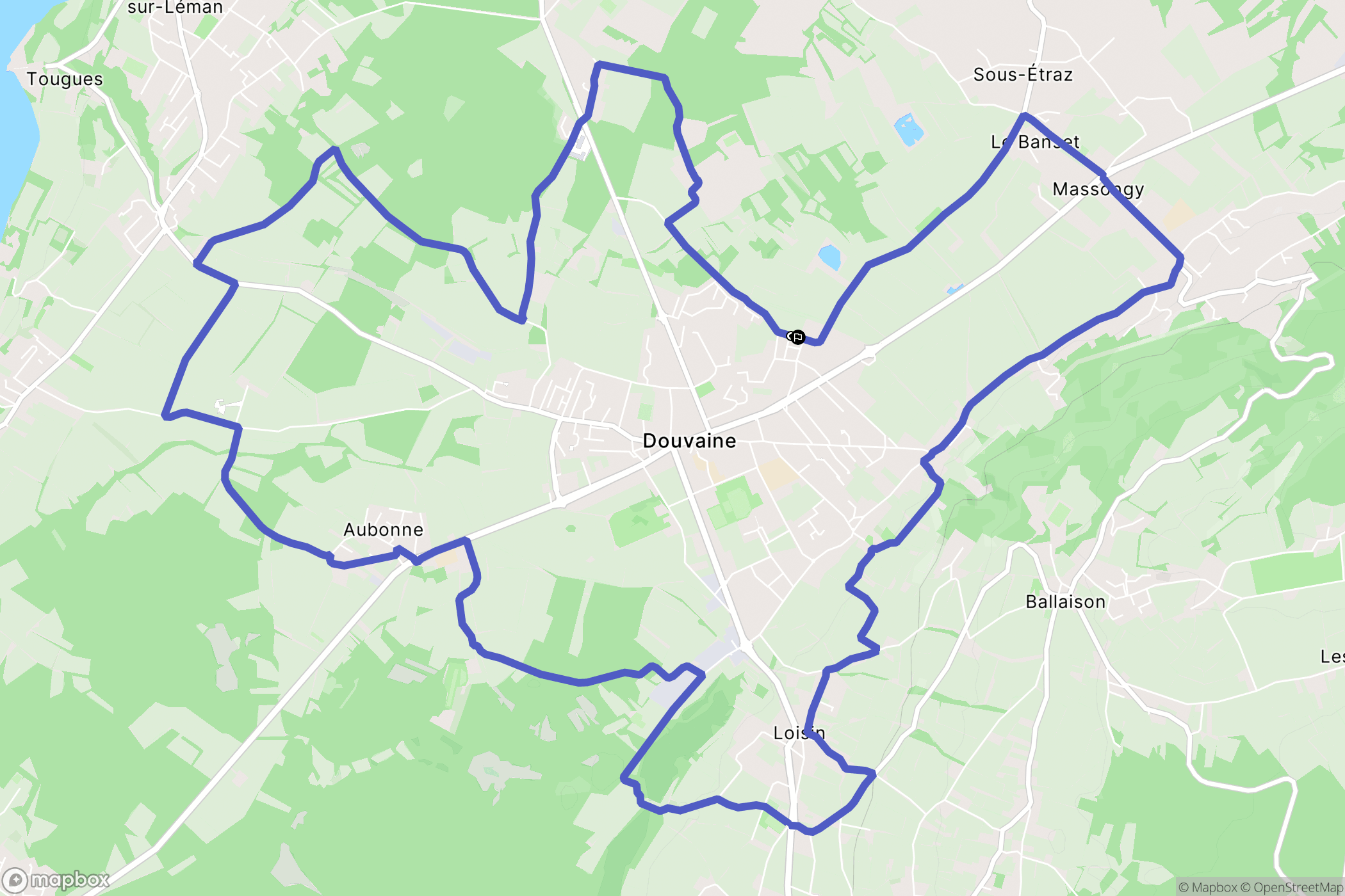Douvaine : carte du parcours de randonnée - France