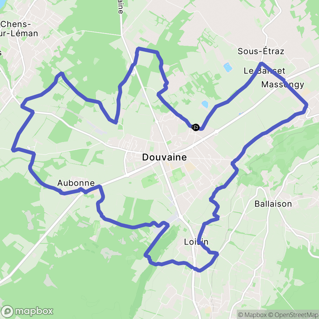 Douvaine : carte du parcours de randonnée - France