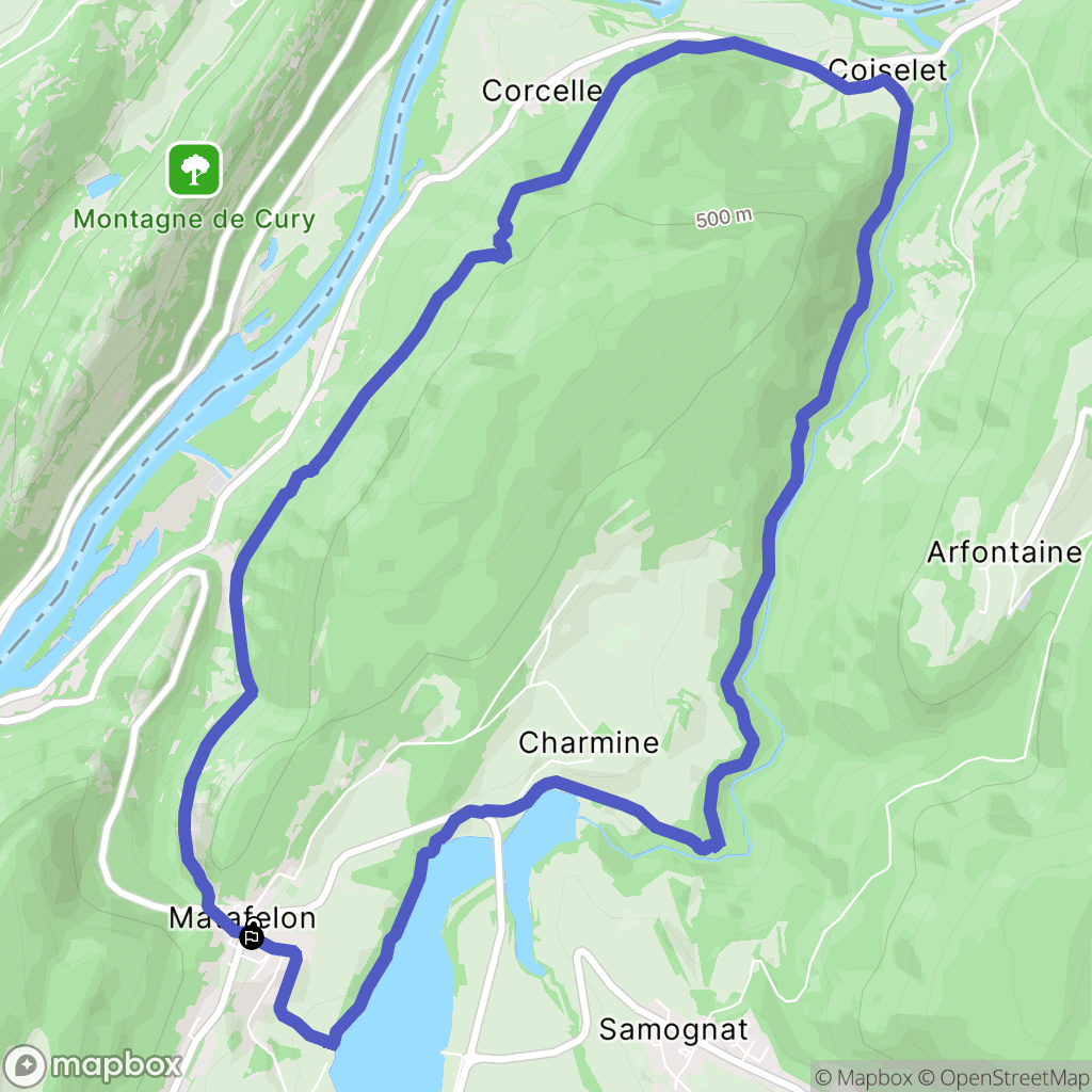 Matafelon-Granges : carte du parcours de randonnée - France