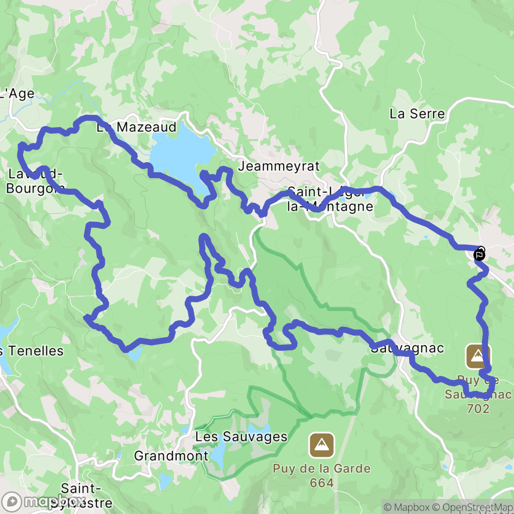 Saint-Léger-la-Montagne : carte du parcours de randonnée - France