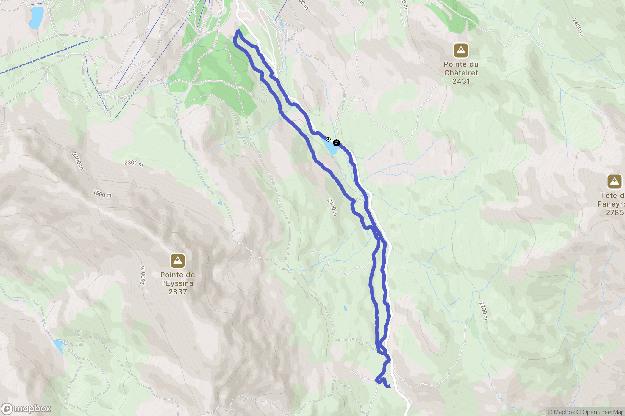 Vars : carte du parcours de randonnée - France