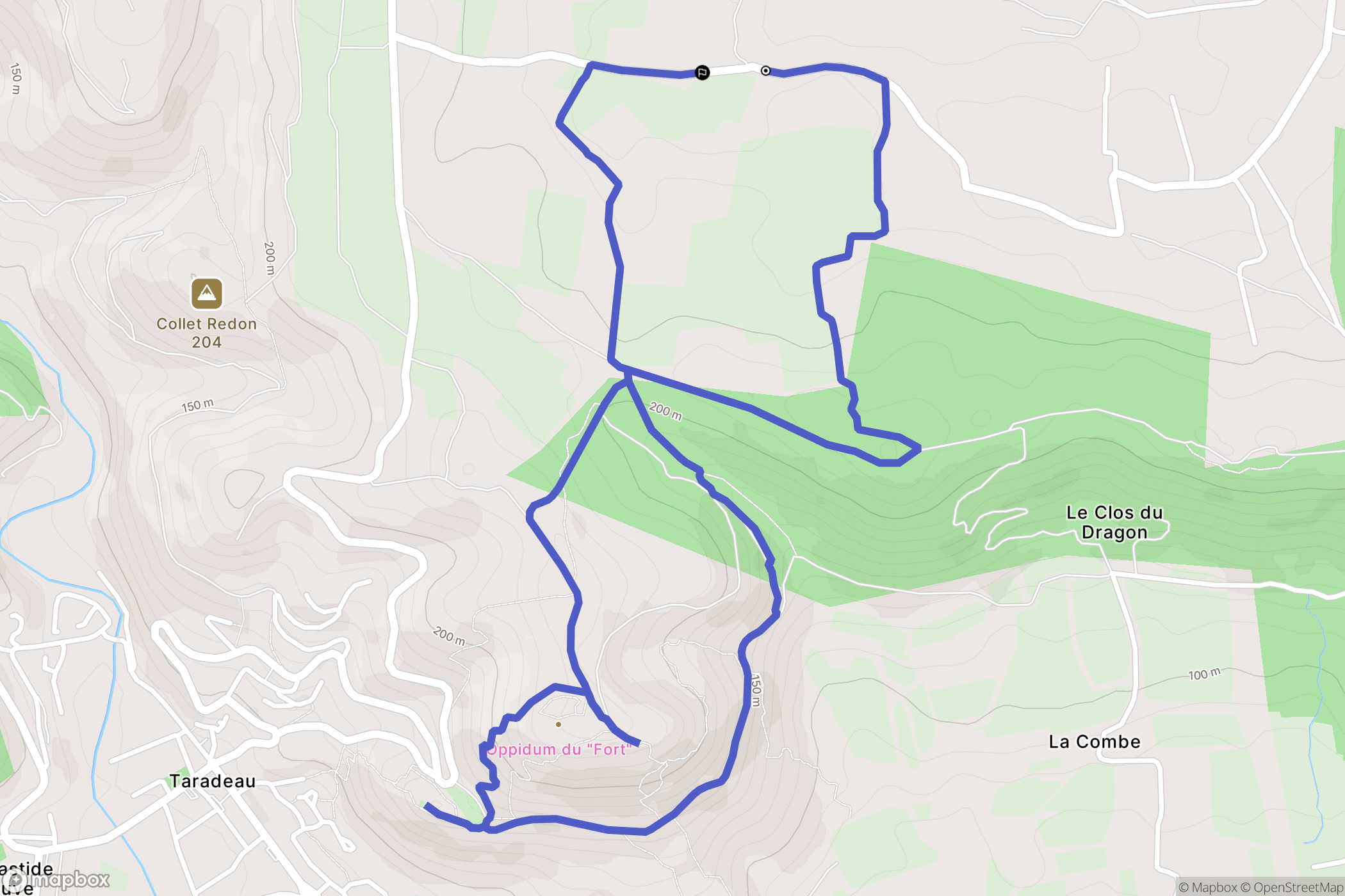 Taradeau : carte du parcours de randonnée - France