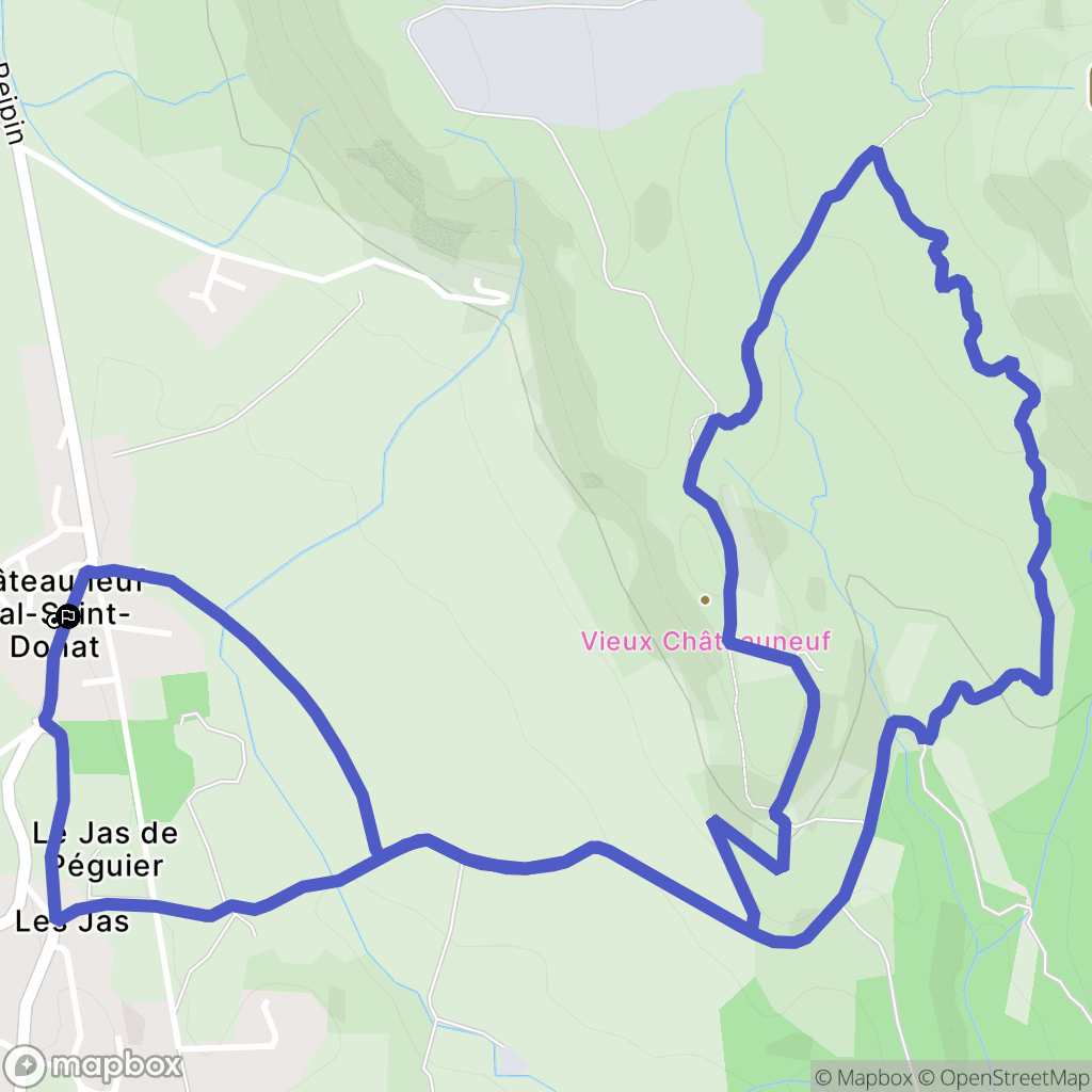 Châteauneuf-Val-Saint-Donat : carte du parcours de randonnée - France