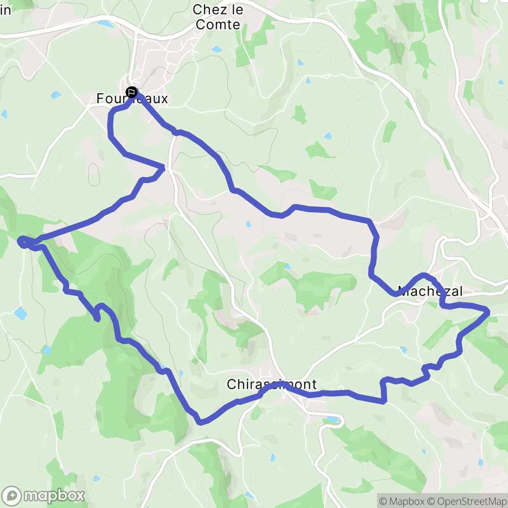 Fourneaux : carte du parcours de randonnée - France